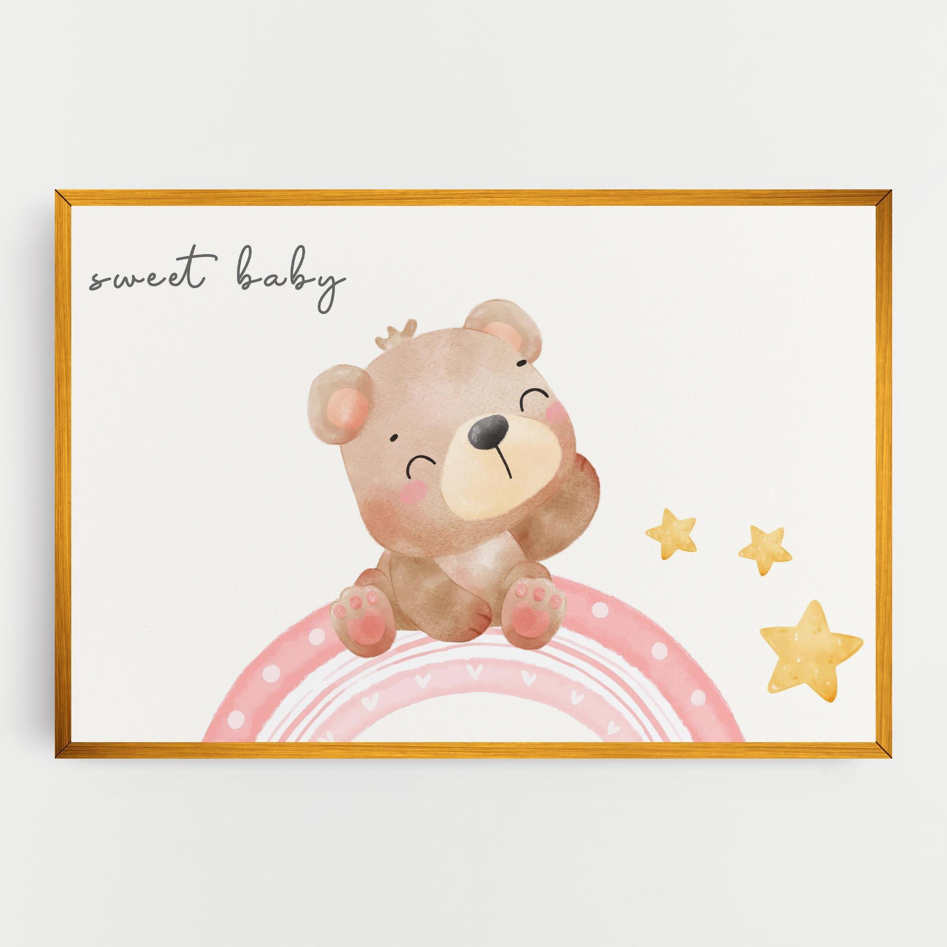 Картина на платно Sweet Baby Bear mockup 0