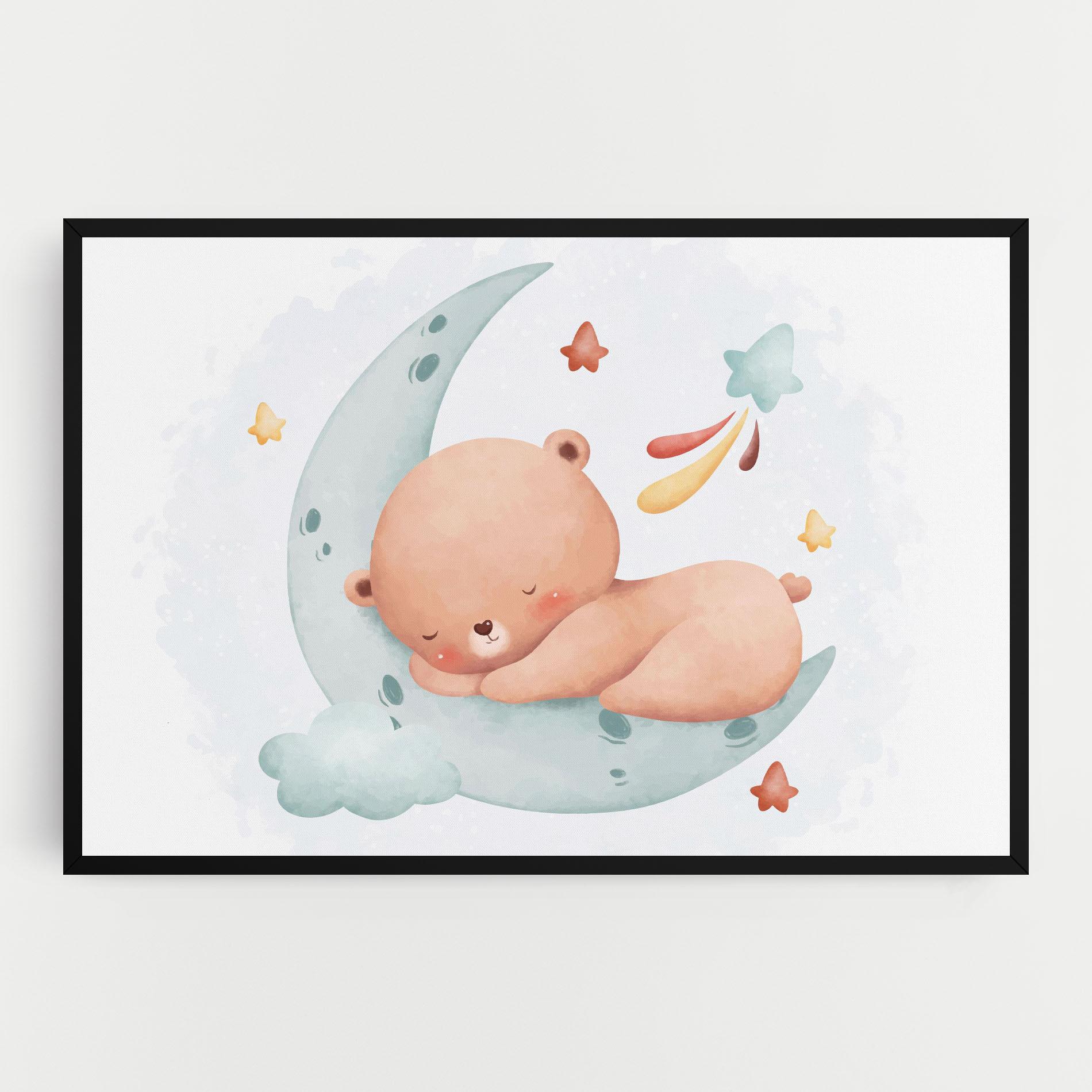 Картина на платно Blue Moon Bear mockup 0