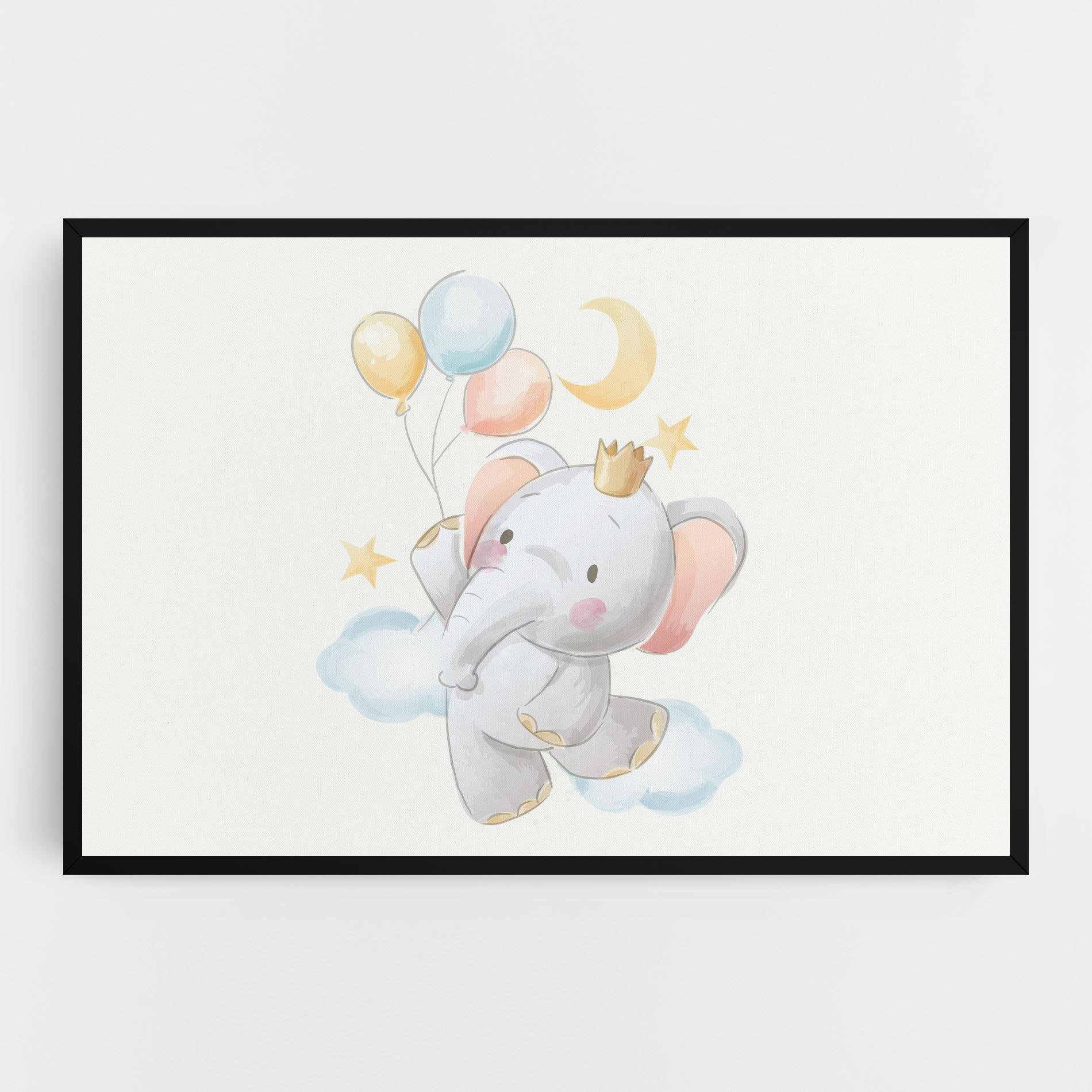 Картина на платно Elephant Flying mockup 0