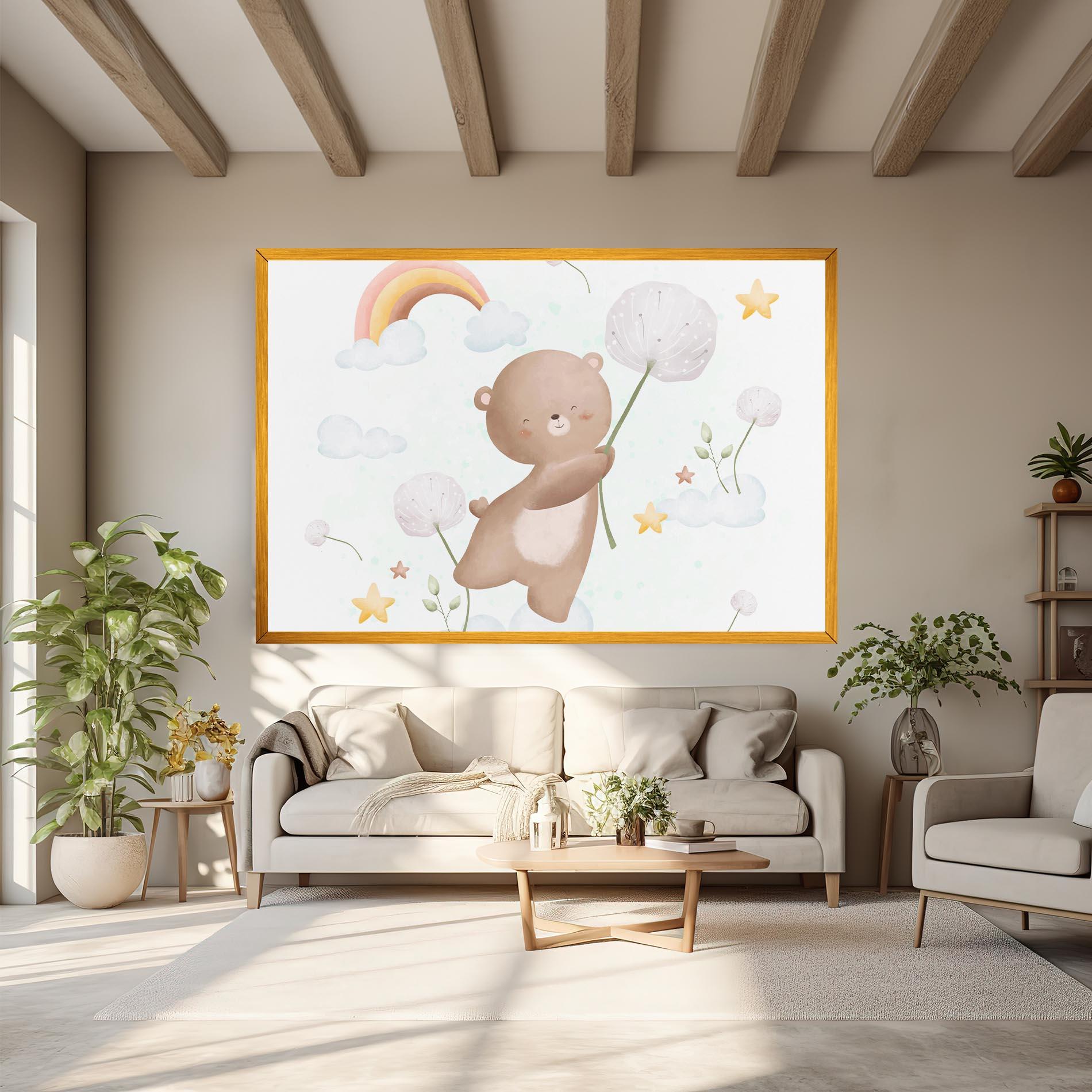 Картина на платно Bear Rainbow Art mockup 6