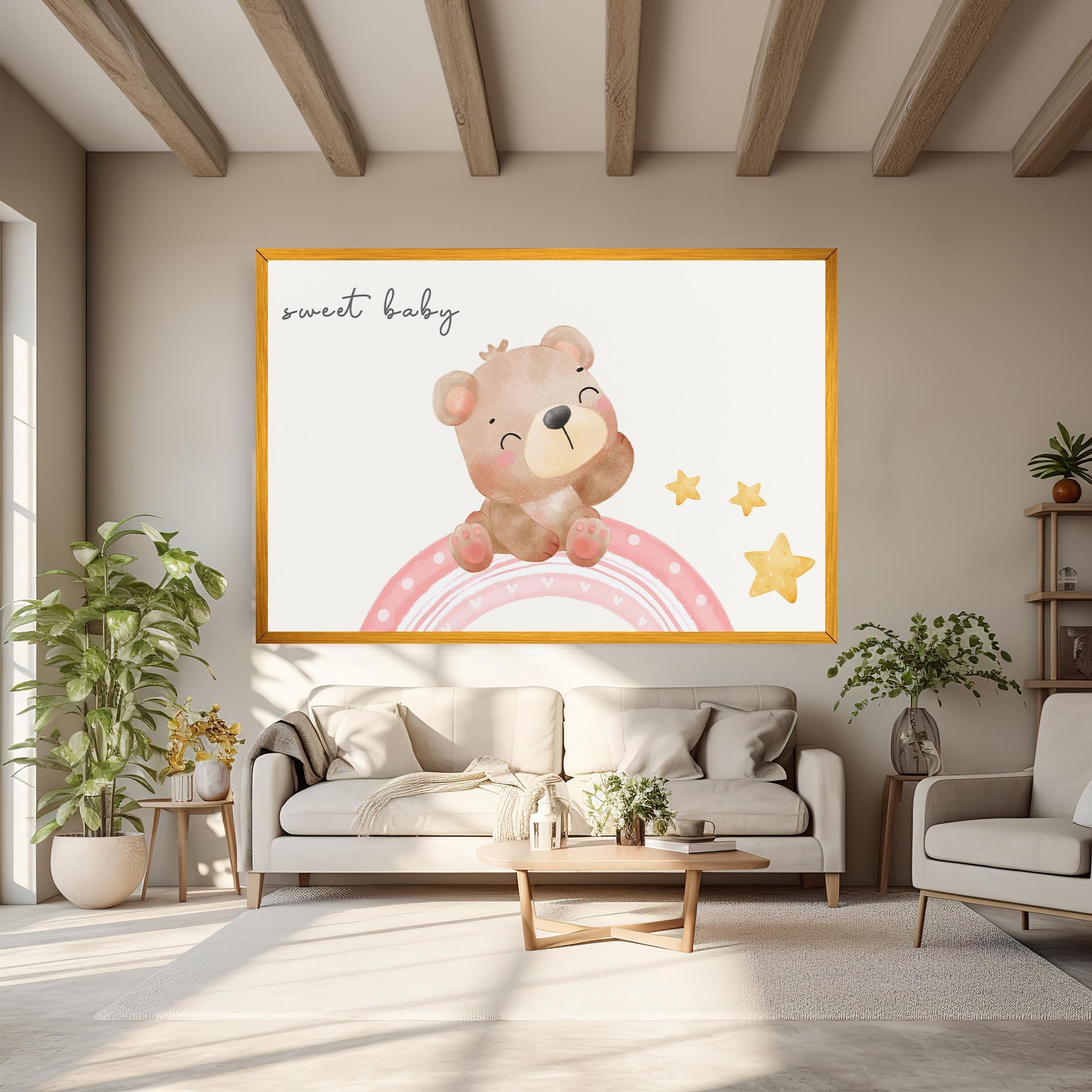 Картина на платно Sweet Baby Bear mockup 6