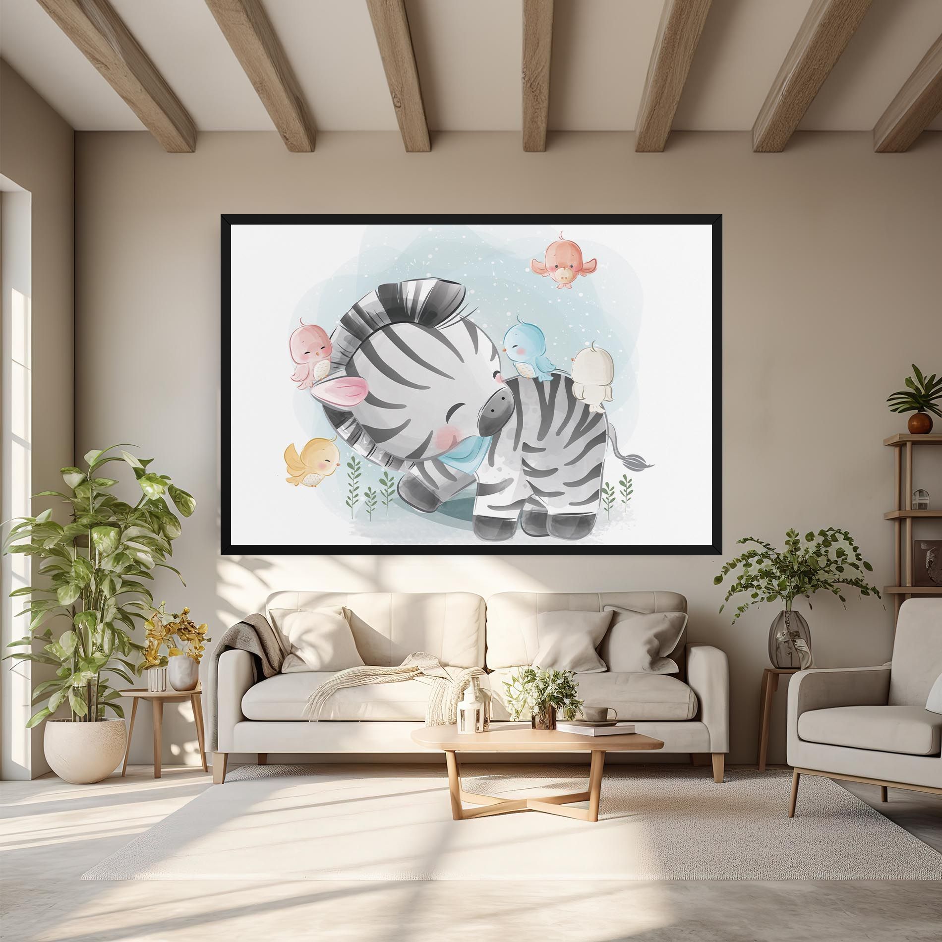 Zebra With Birds mockup 6