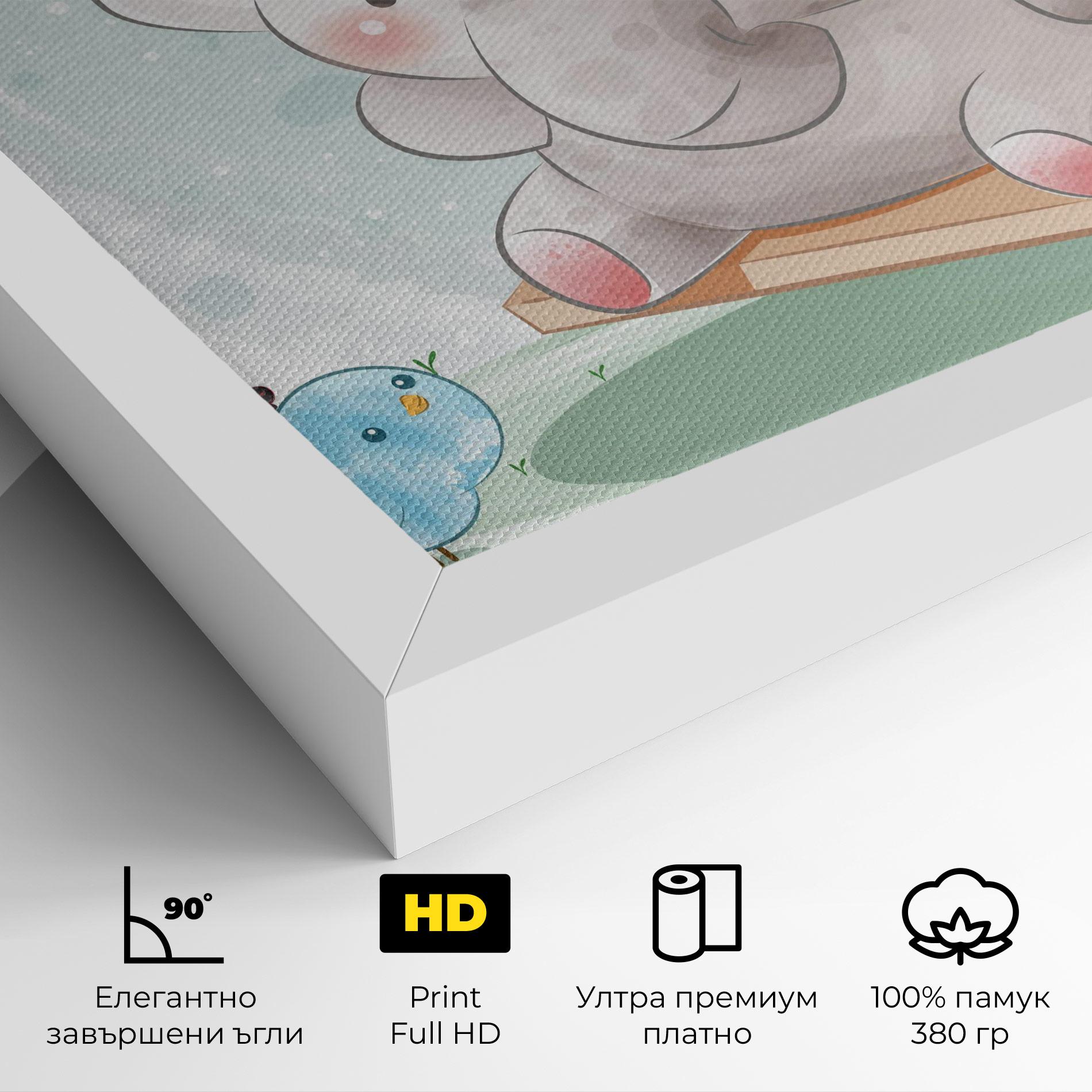 Картина на платно Bird Baby Elephant mockup 4