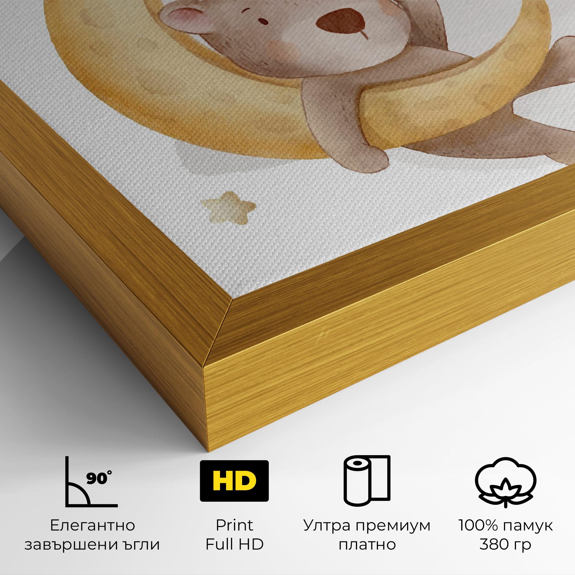 Картина на платно Bear Moon mockup 4