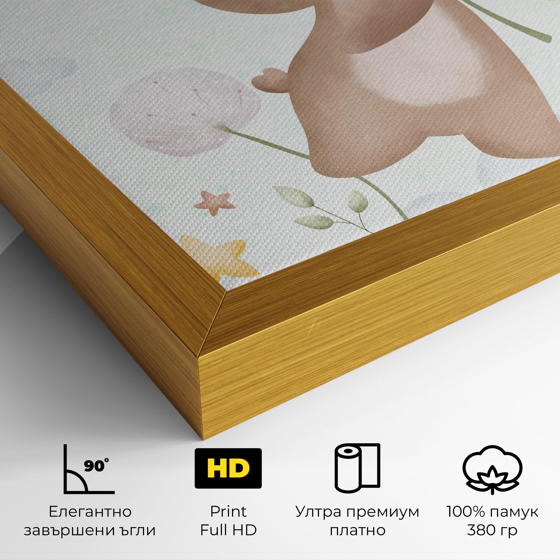 Картина на платно Bear Rainbow Art mockup 4