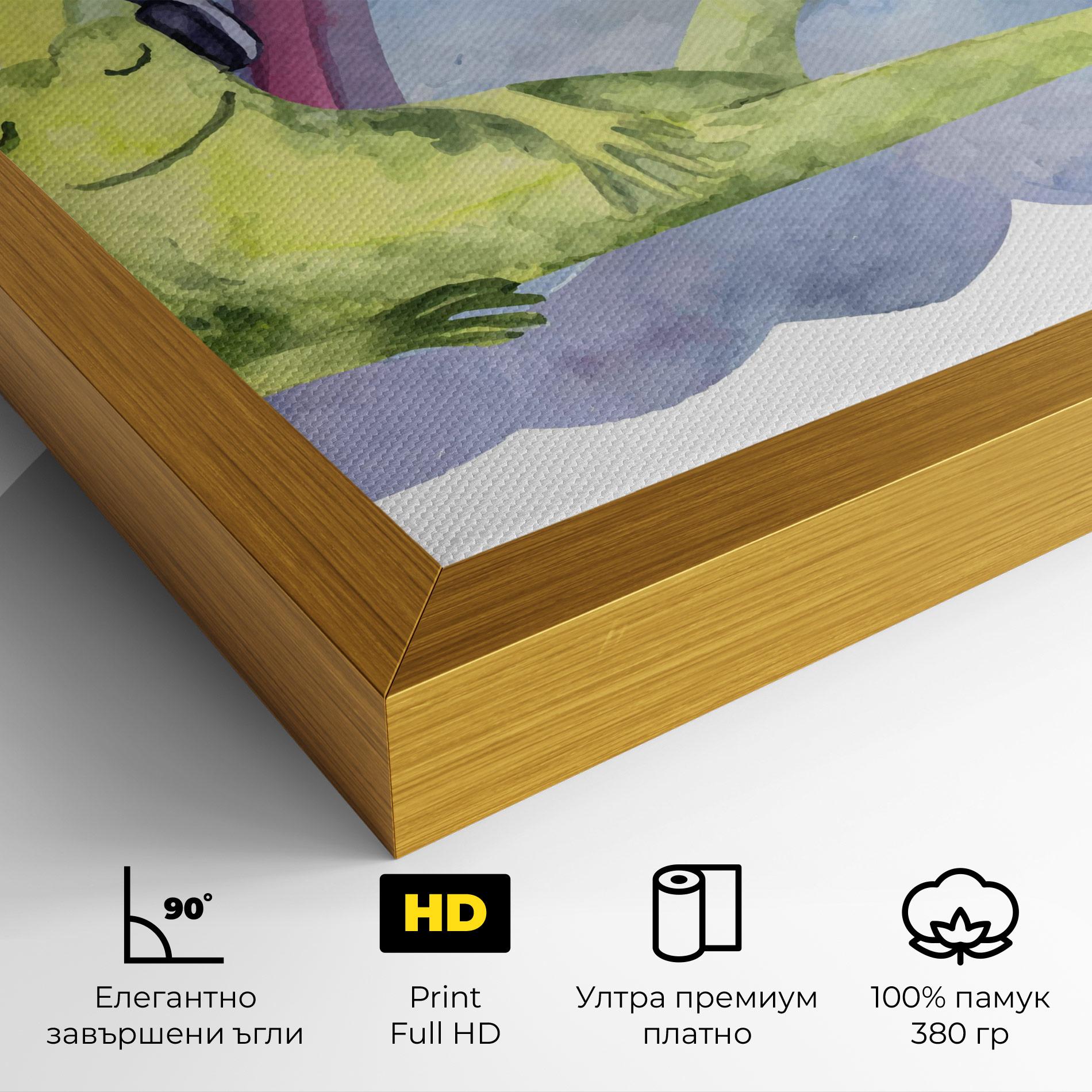 Картина на платно Rainbow Frog mockup 4