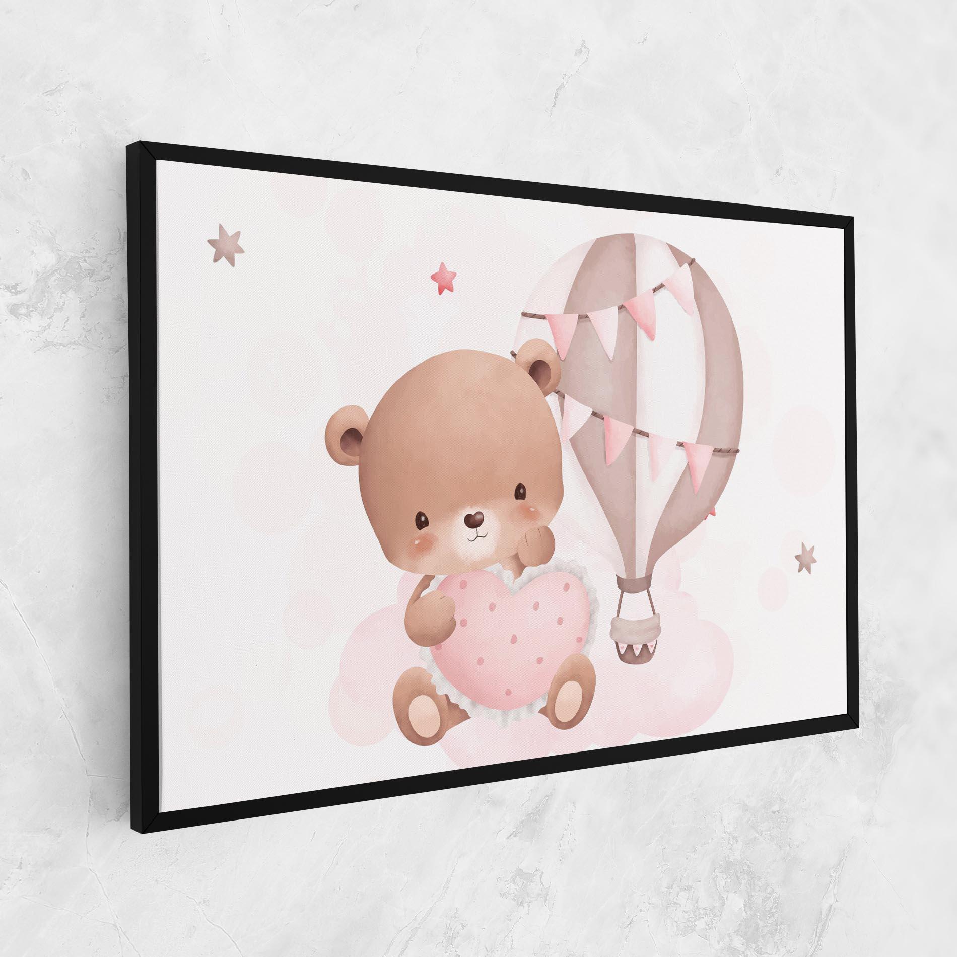 Картина на платно Pink Heart Bear mockup 1