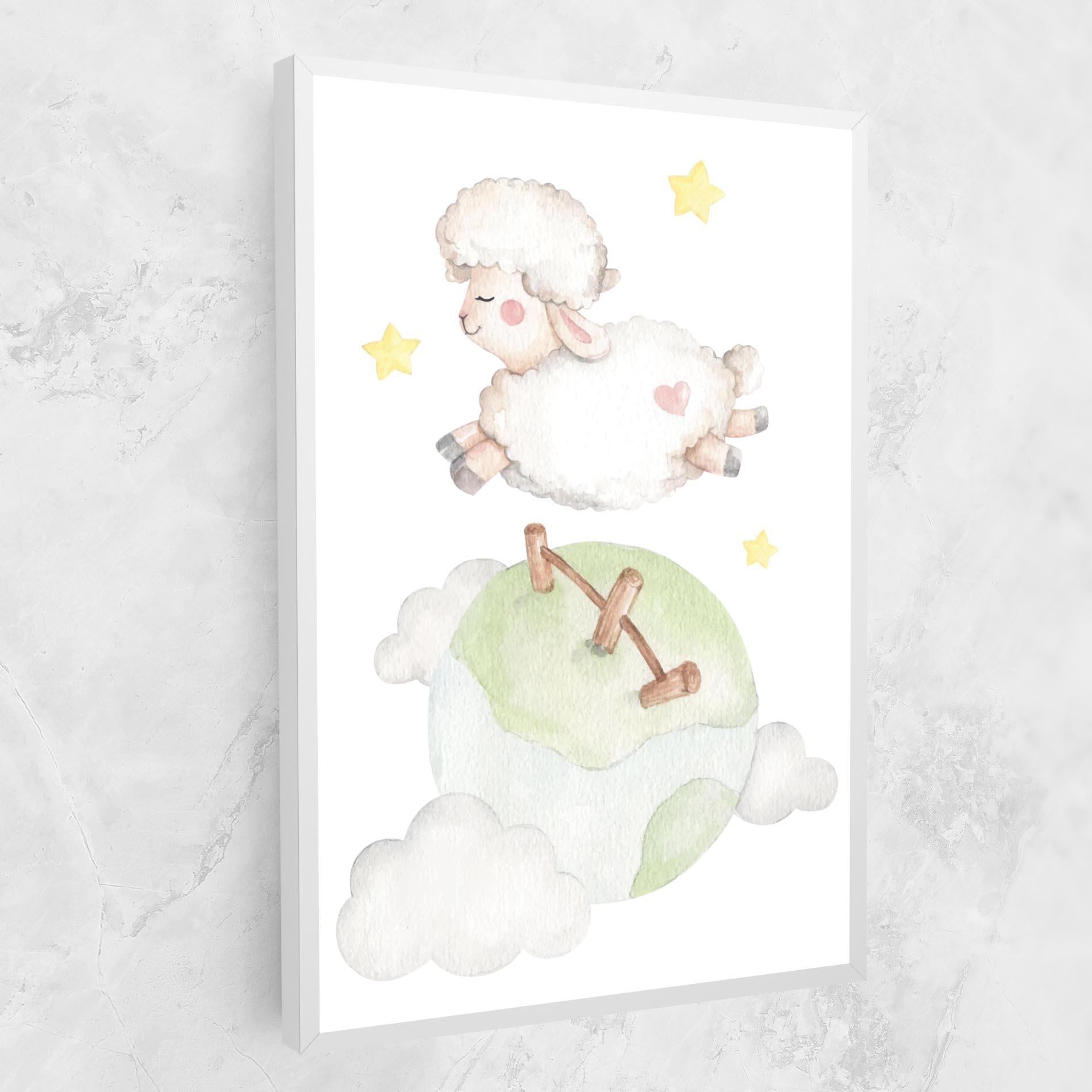 Картина на платно Sheep Jump mockup 1