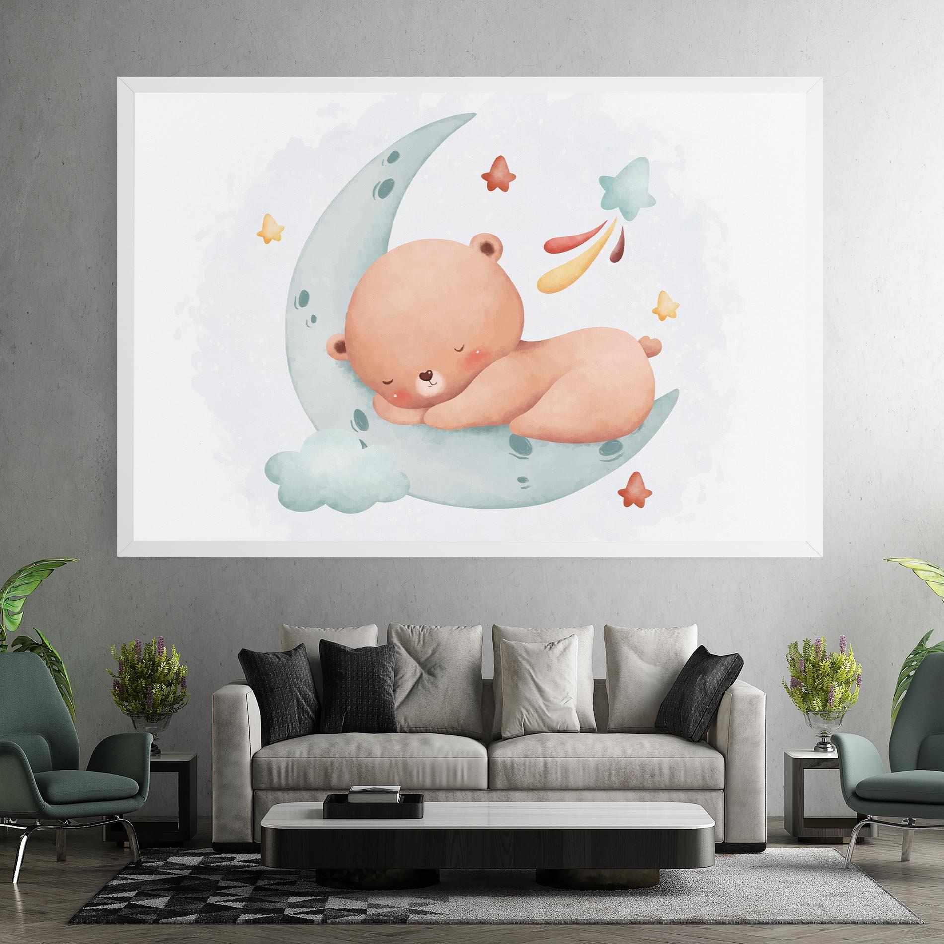 Картина на платно Blue Moon Bear mockup 7