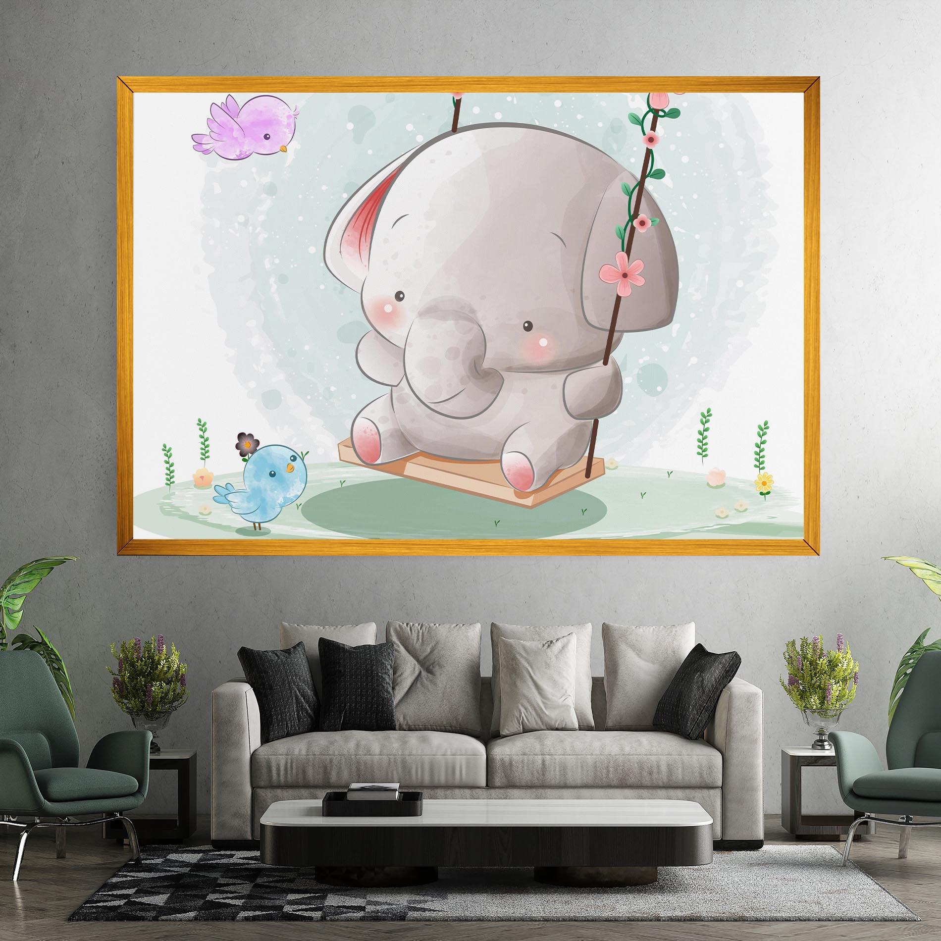 Картина на платно Bird Baby Elephant mockup 7