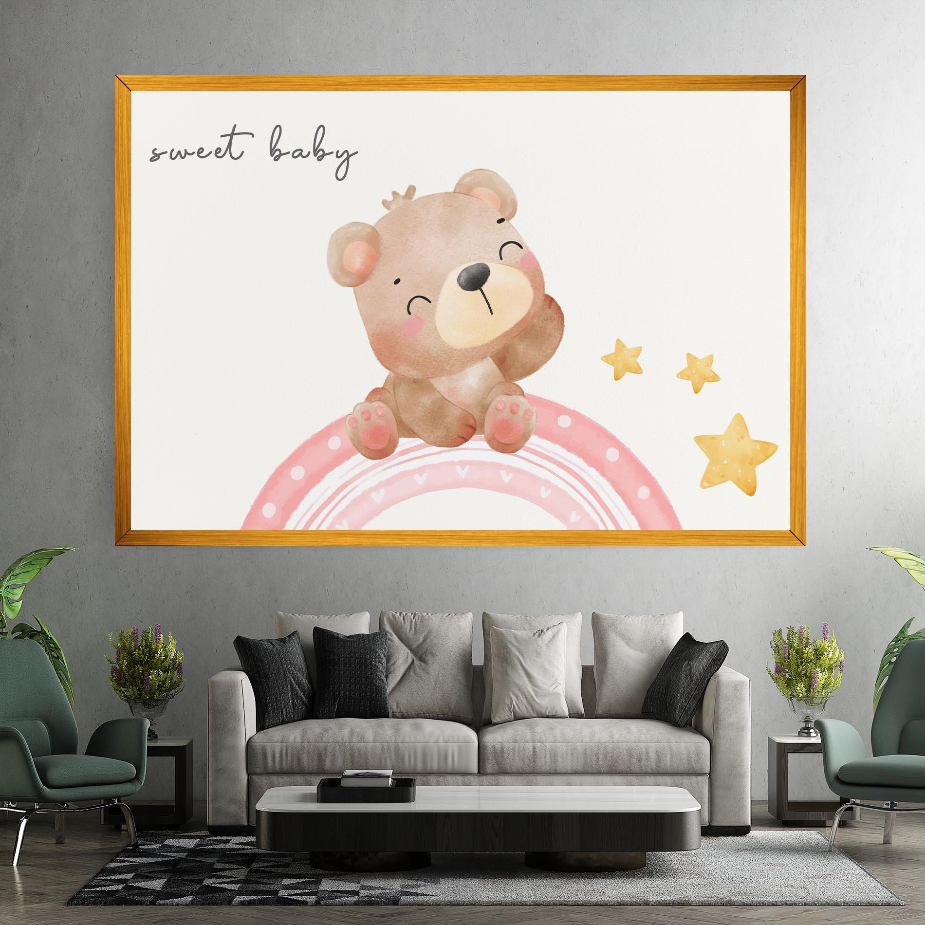 Картина на платно Sweet Baby Bear mockup 7