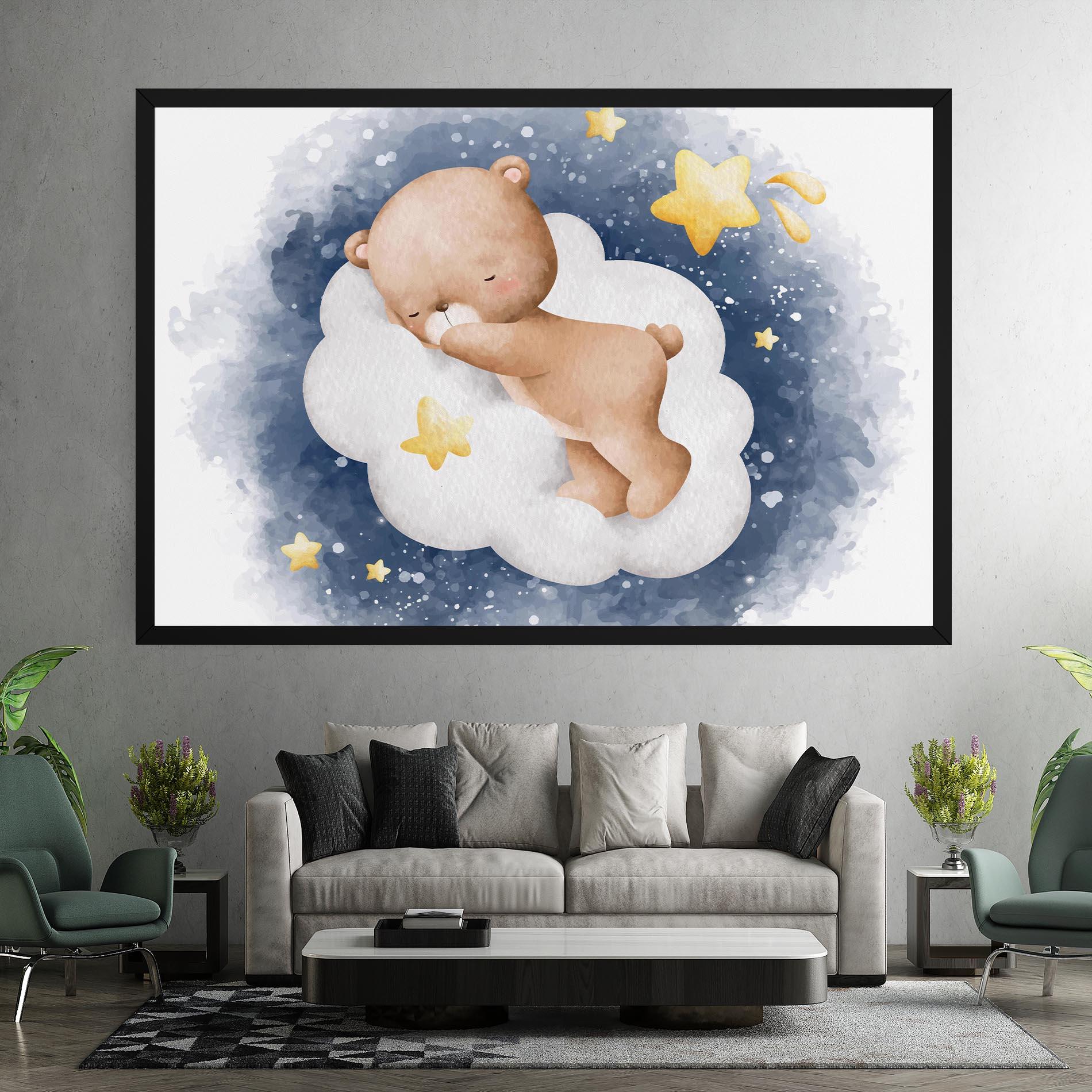 Картина на платно Bear Cloud Sleep mockup 7