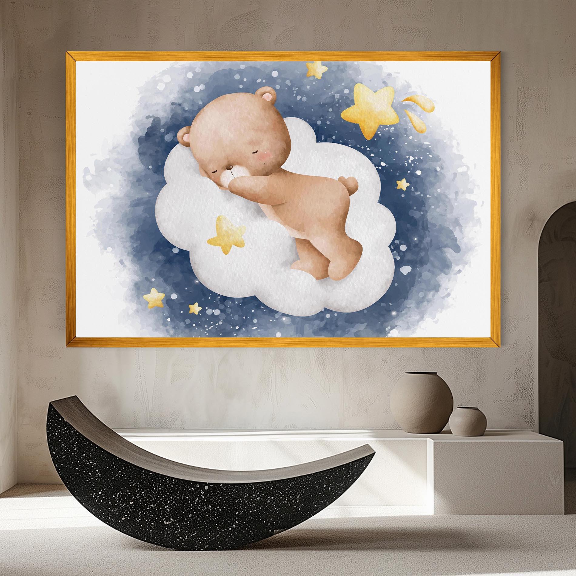 Картина на платно Bear Cloud Sleep mockup 8