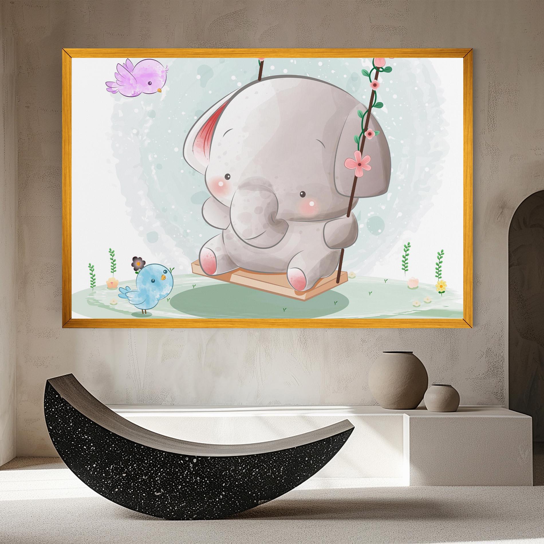 Картина на платно Bird Baby Elephant mockup 8