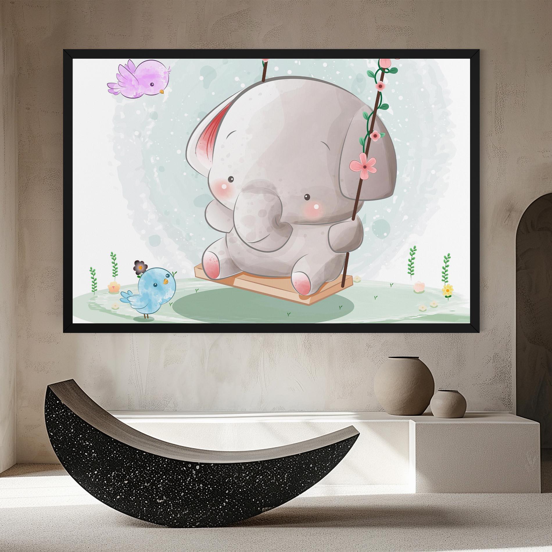 Картина на платно Bird Baby Elephant mockup 8