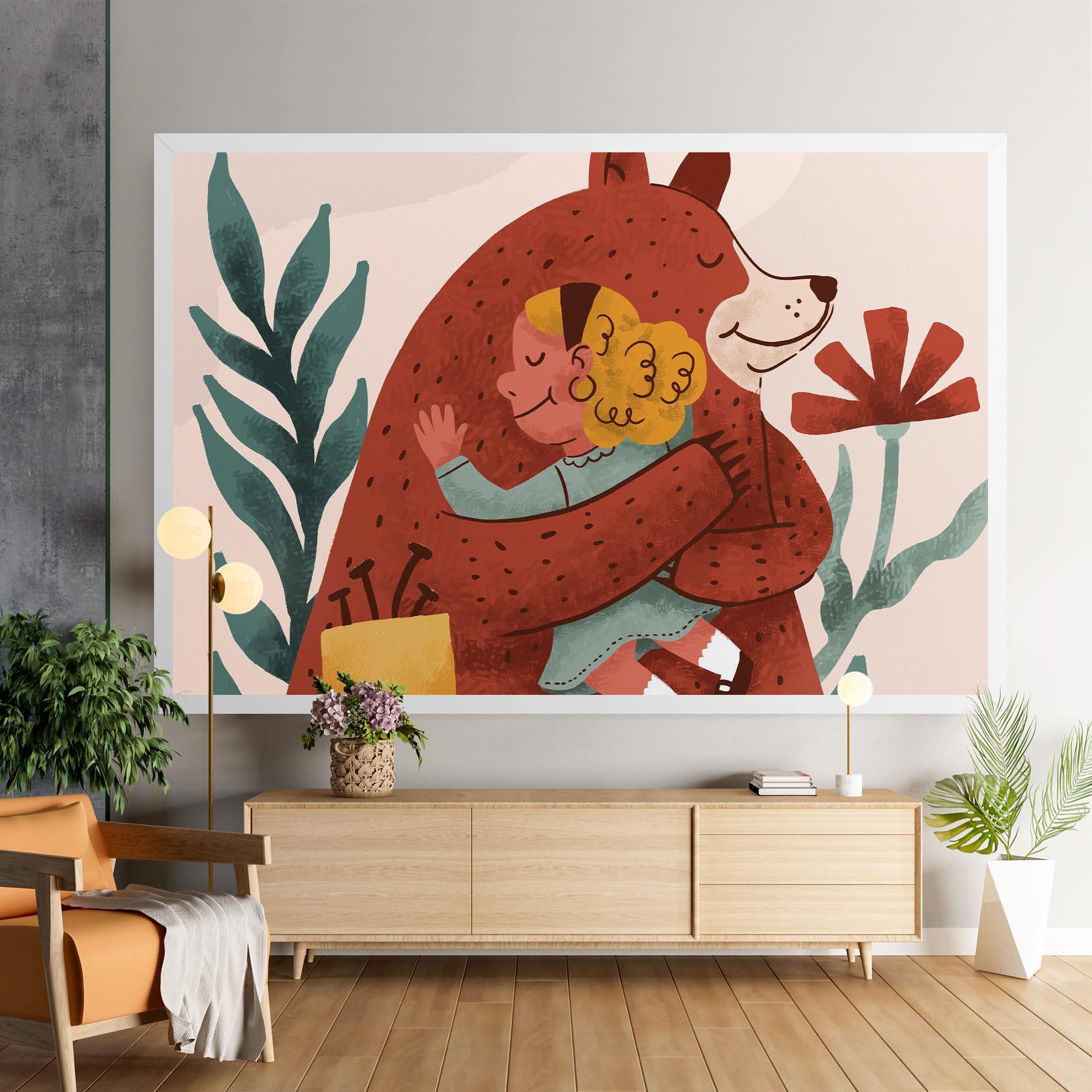 Картина на платно Bear Hug mockup 9