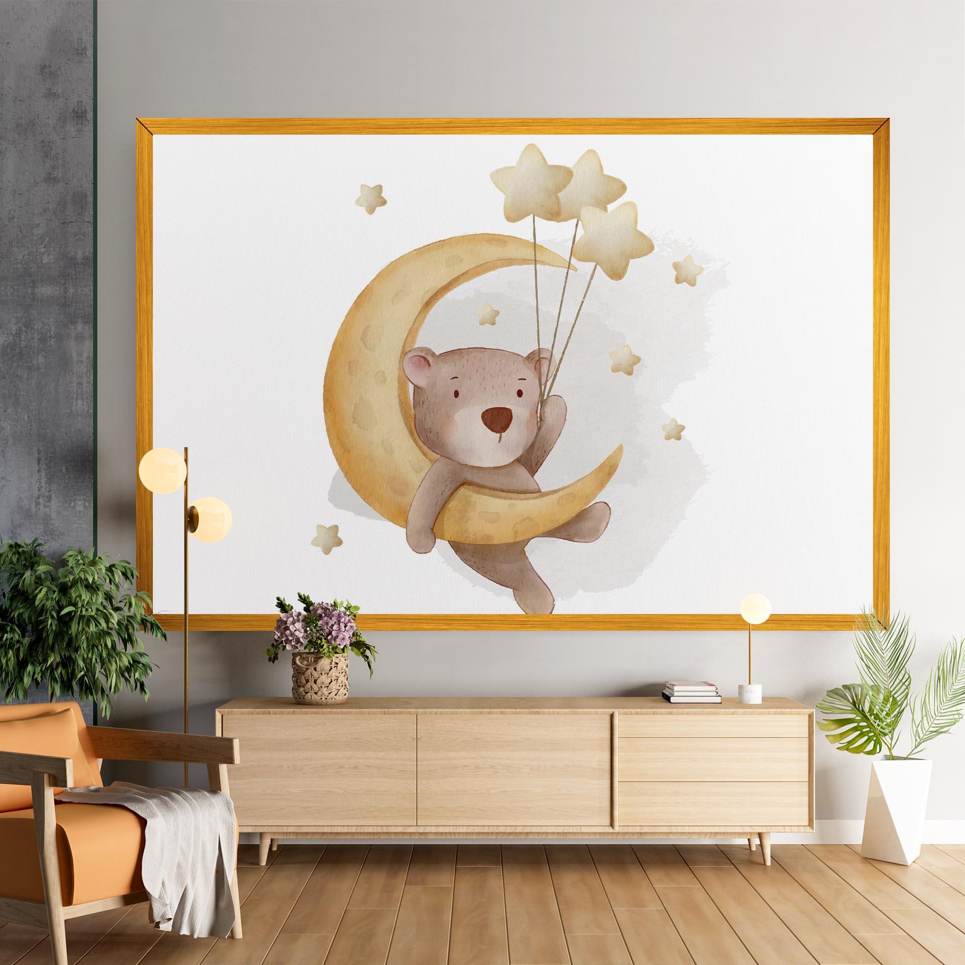 Картина на платно Bear Moon mockup 9