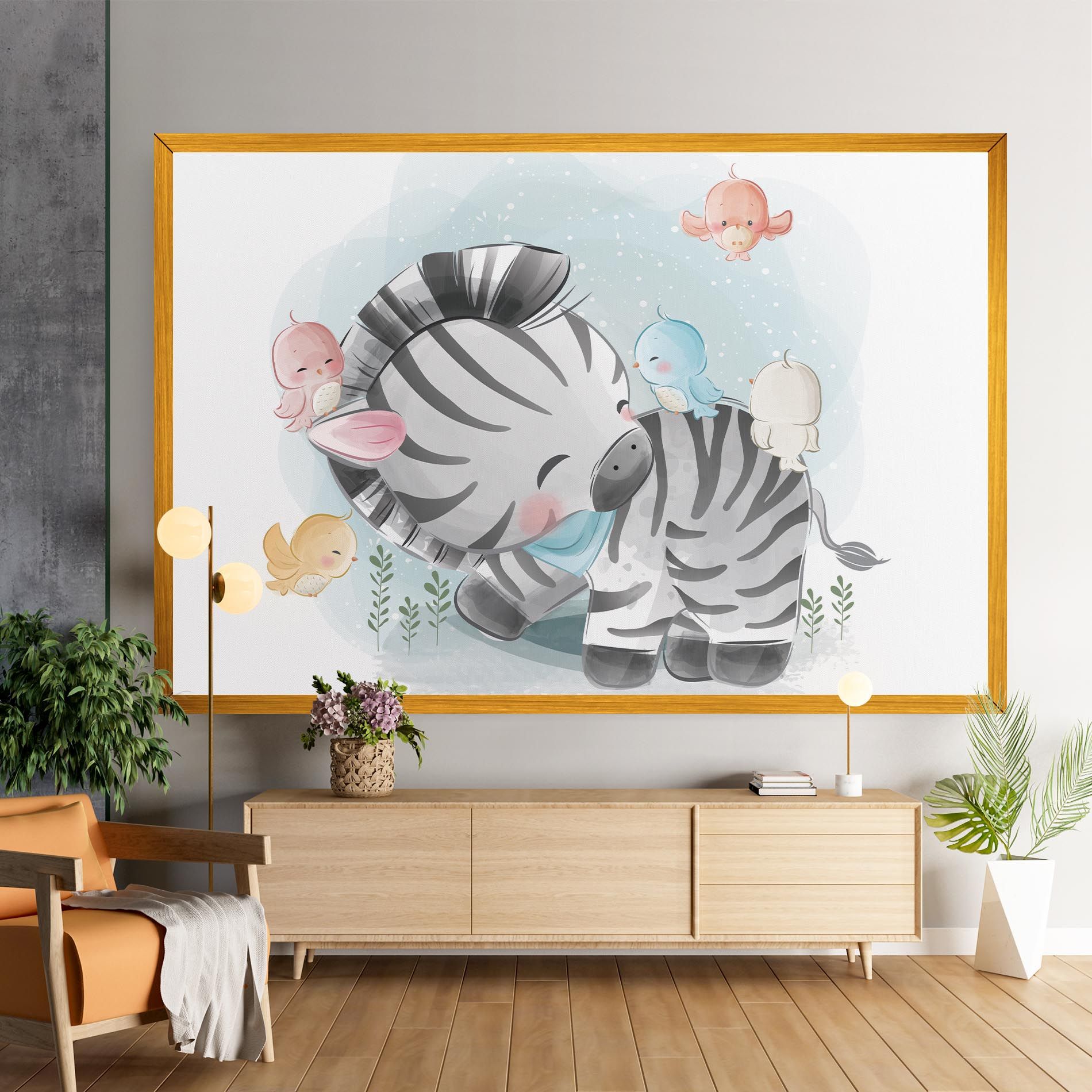 Zebra With Birds mockup 9