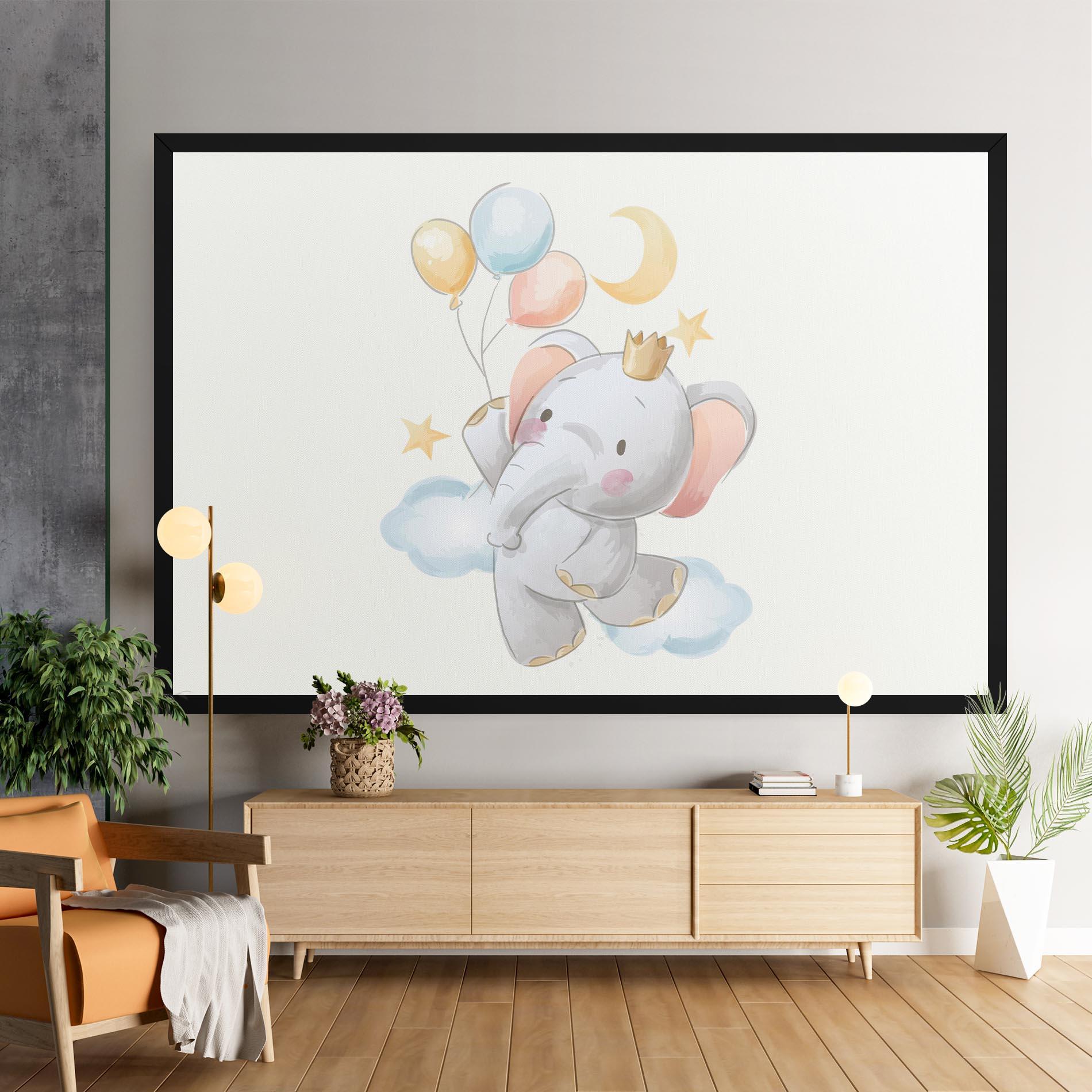 Картина на платно Elephant Flying mockup 9