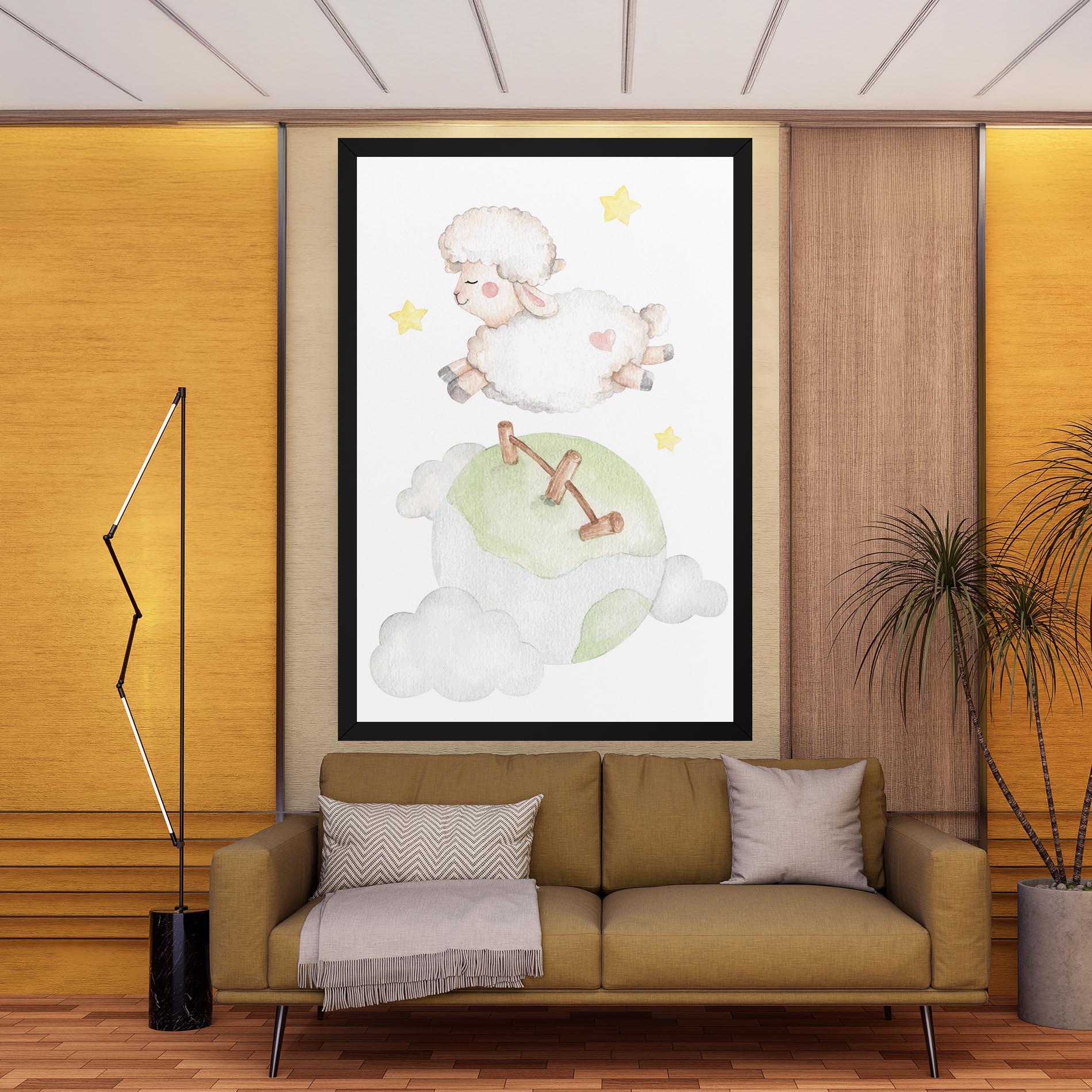 Картина на платно Sheep Jump mockup 9