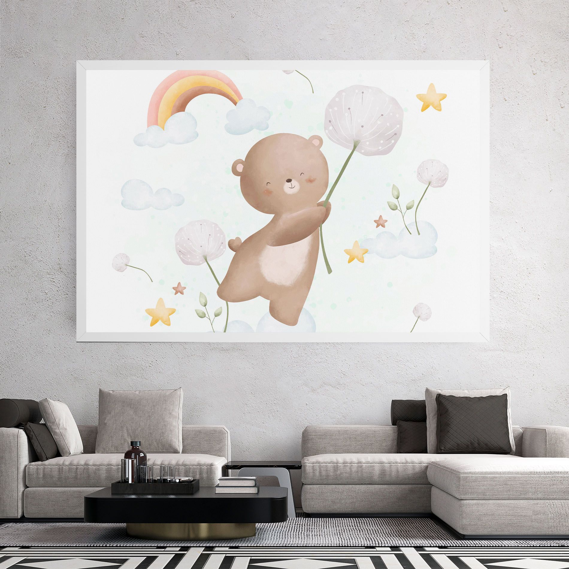 Bear Rainbow Art mockup 2