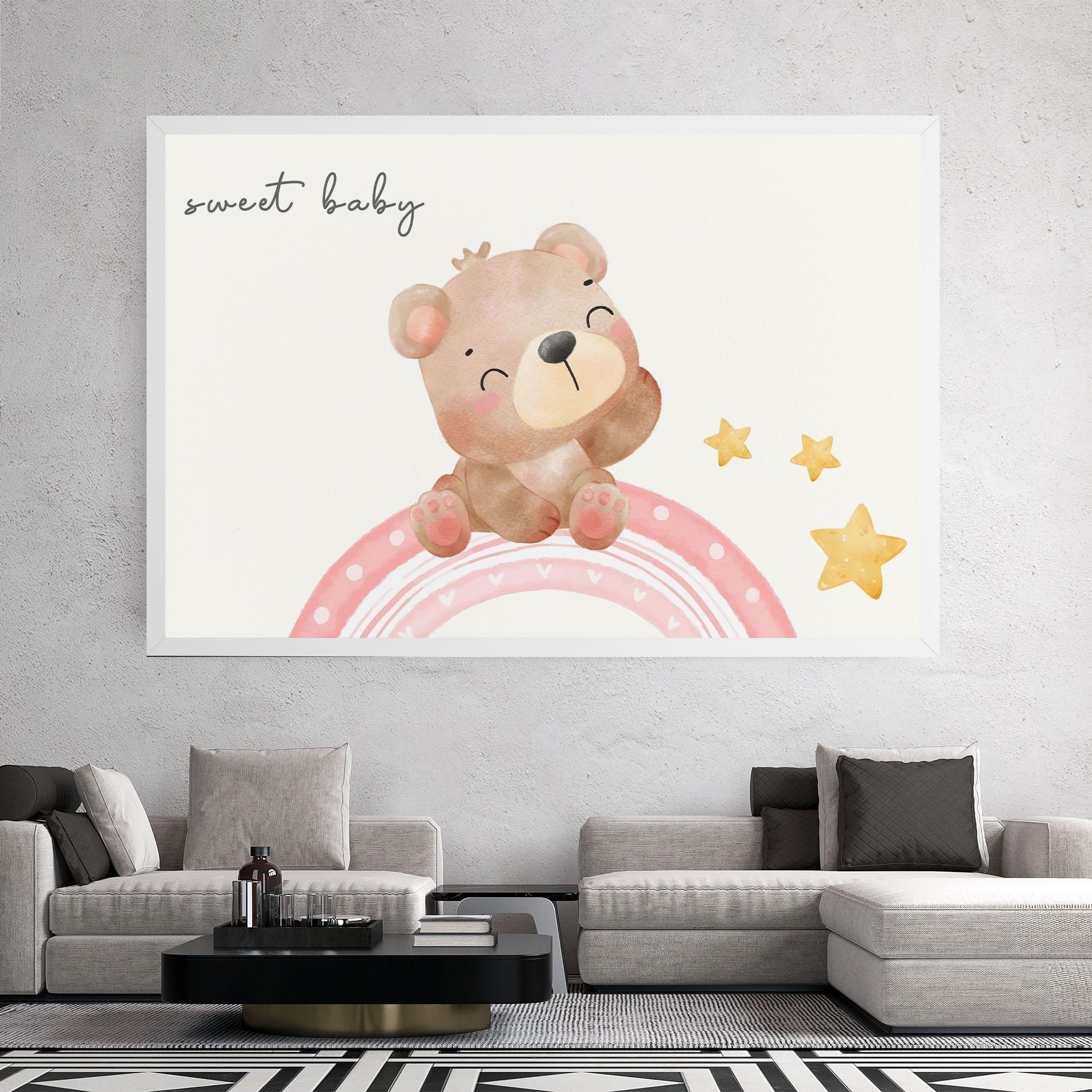 Картина на платно Sweet Baby Bear mockup 2