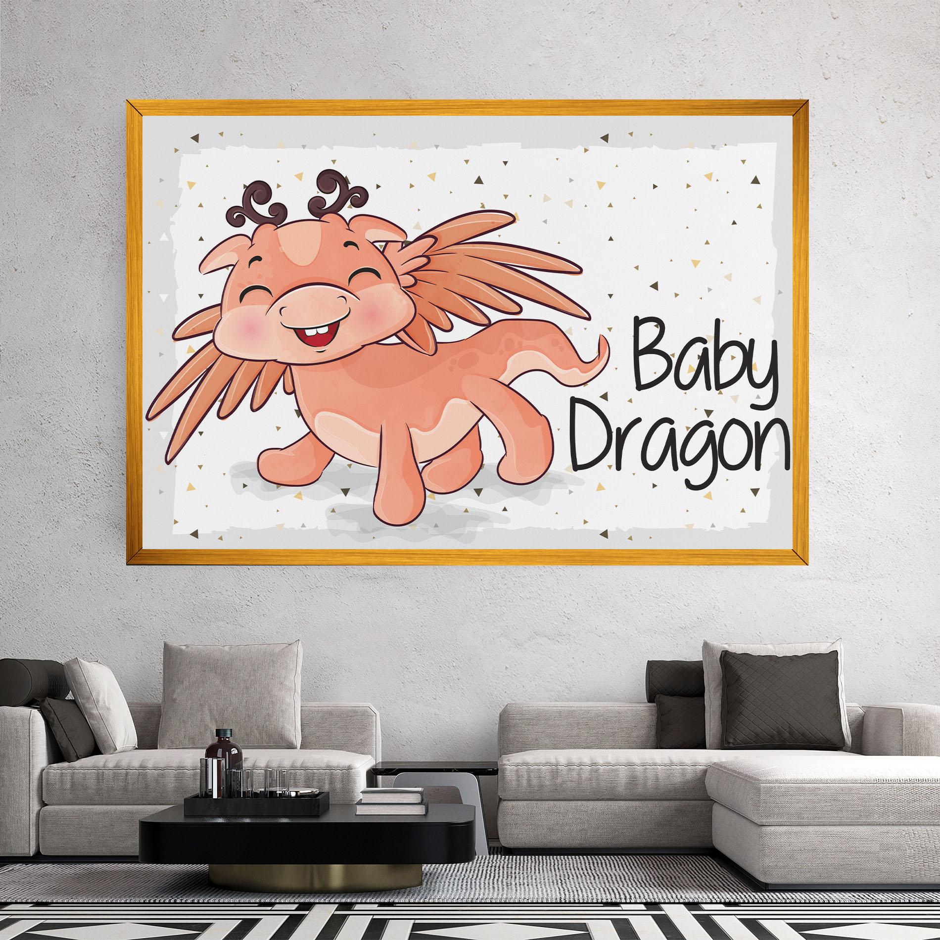 Картина на платно Baby Cute Dragon mockup 2