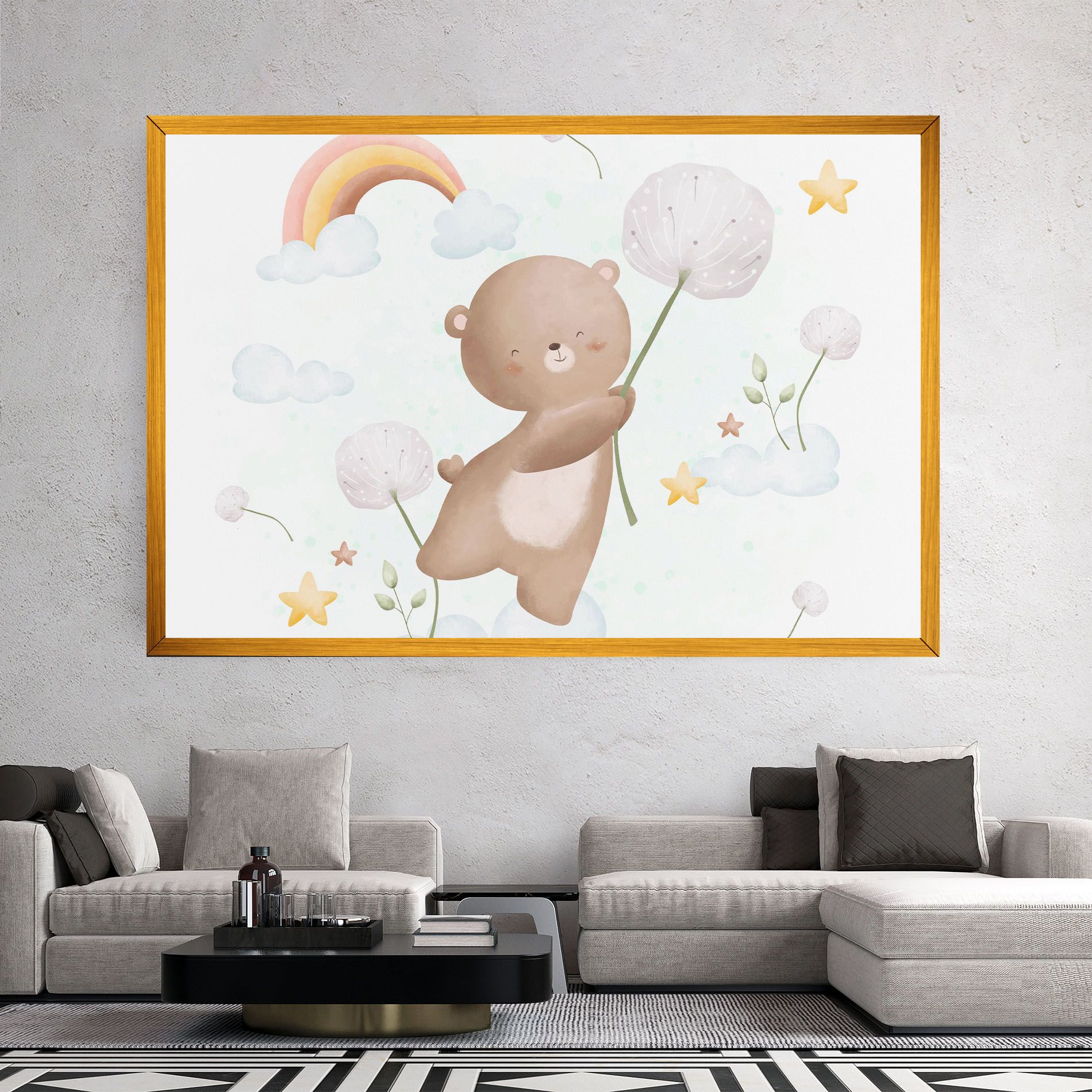 Bear Rainbow Art mockup 2