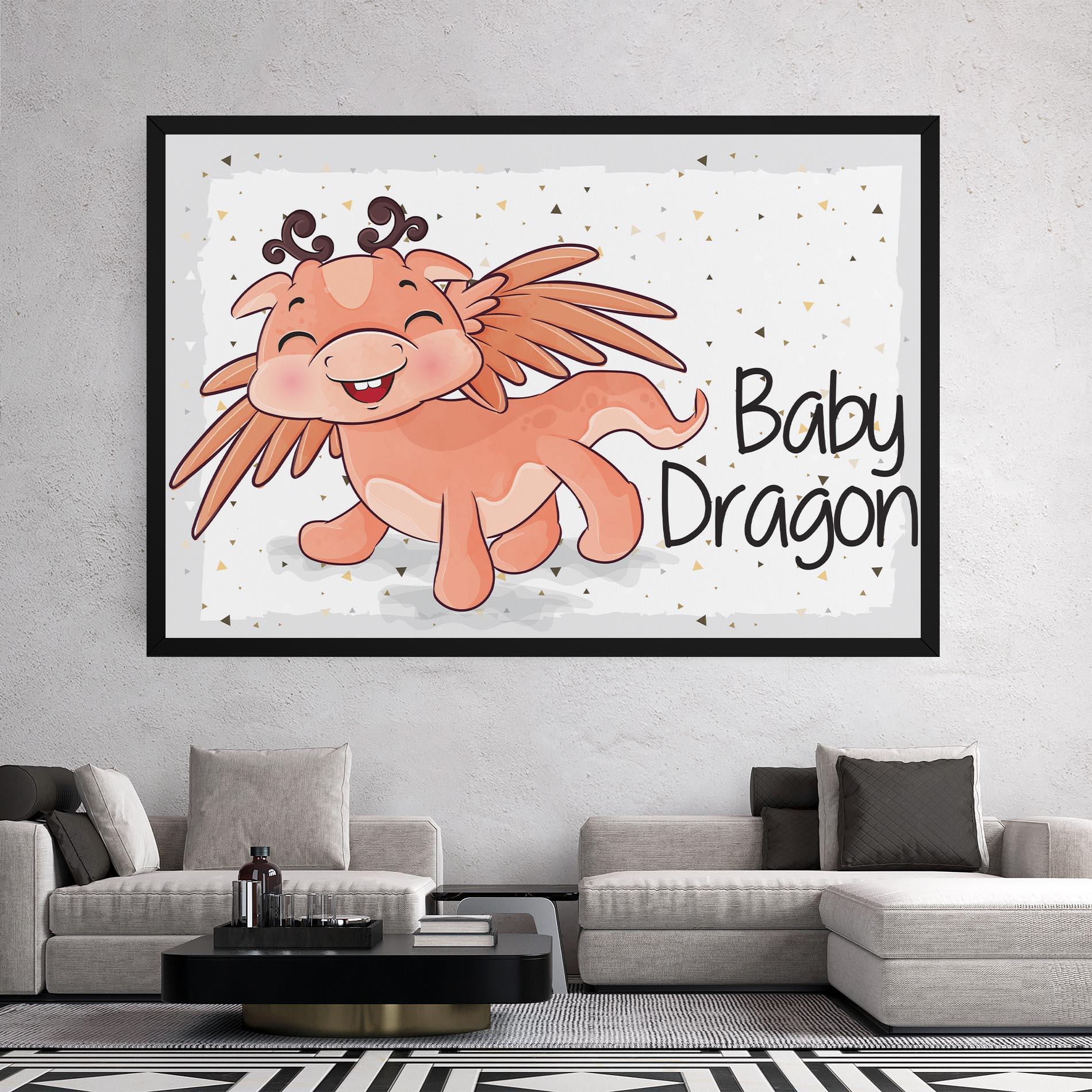 Картина на платно Baby Cute Dragon mockup 2