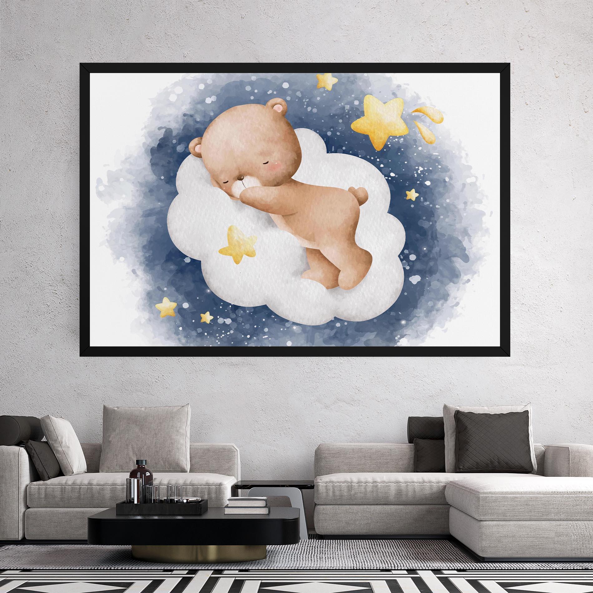 Картина на платно Bear Cloud Sleep mockup 2
