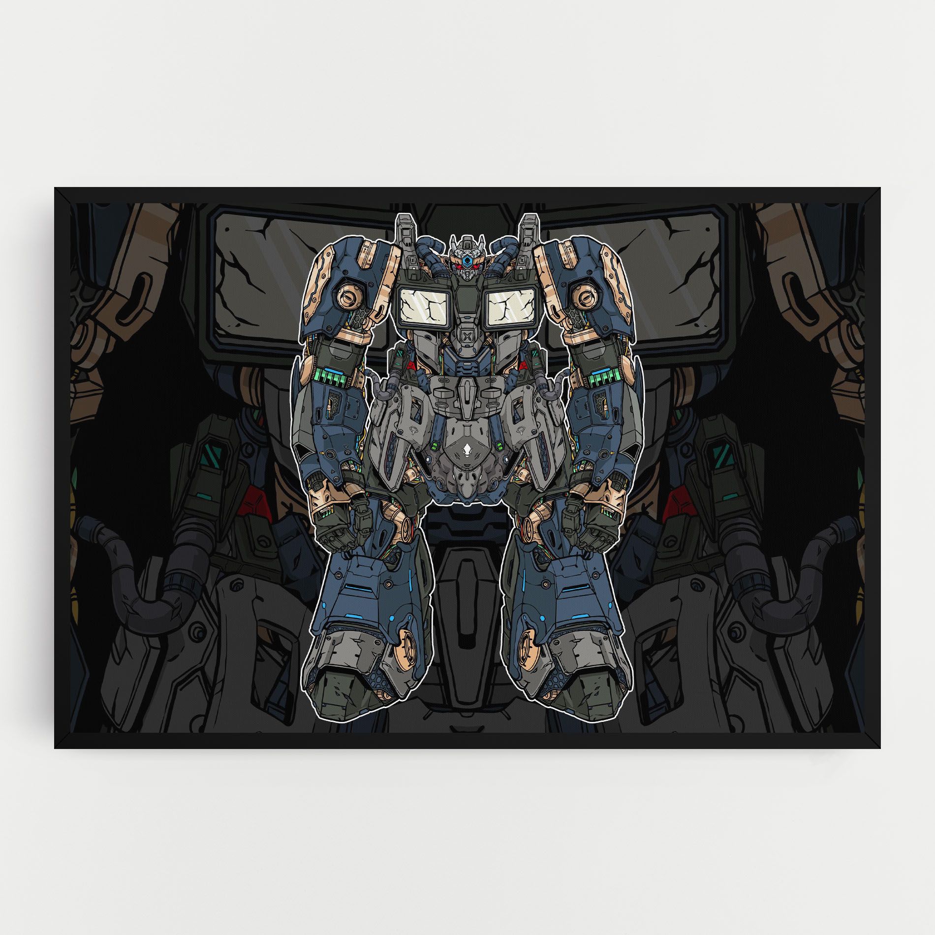 Blue Green Robot mockup 0