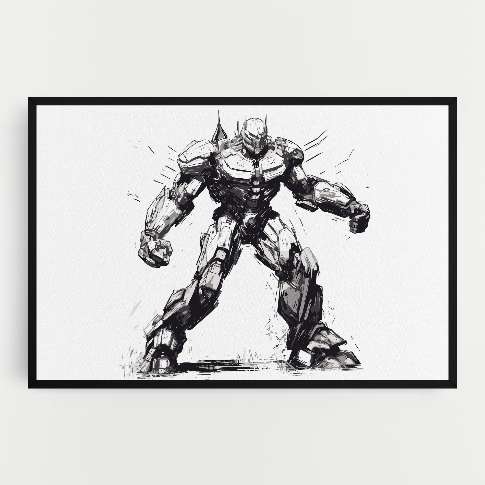Картина на платно Grey White Robot mockup 0