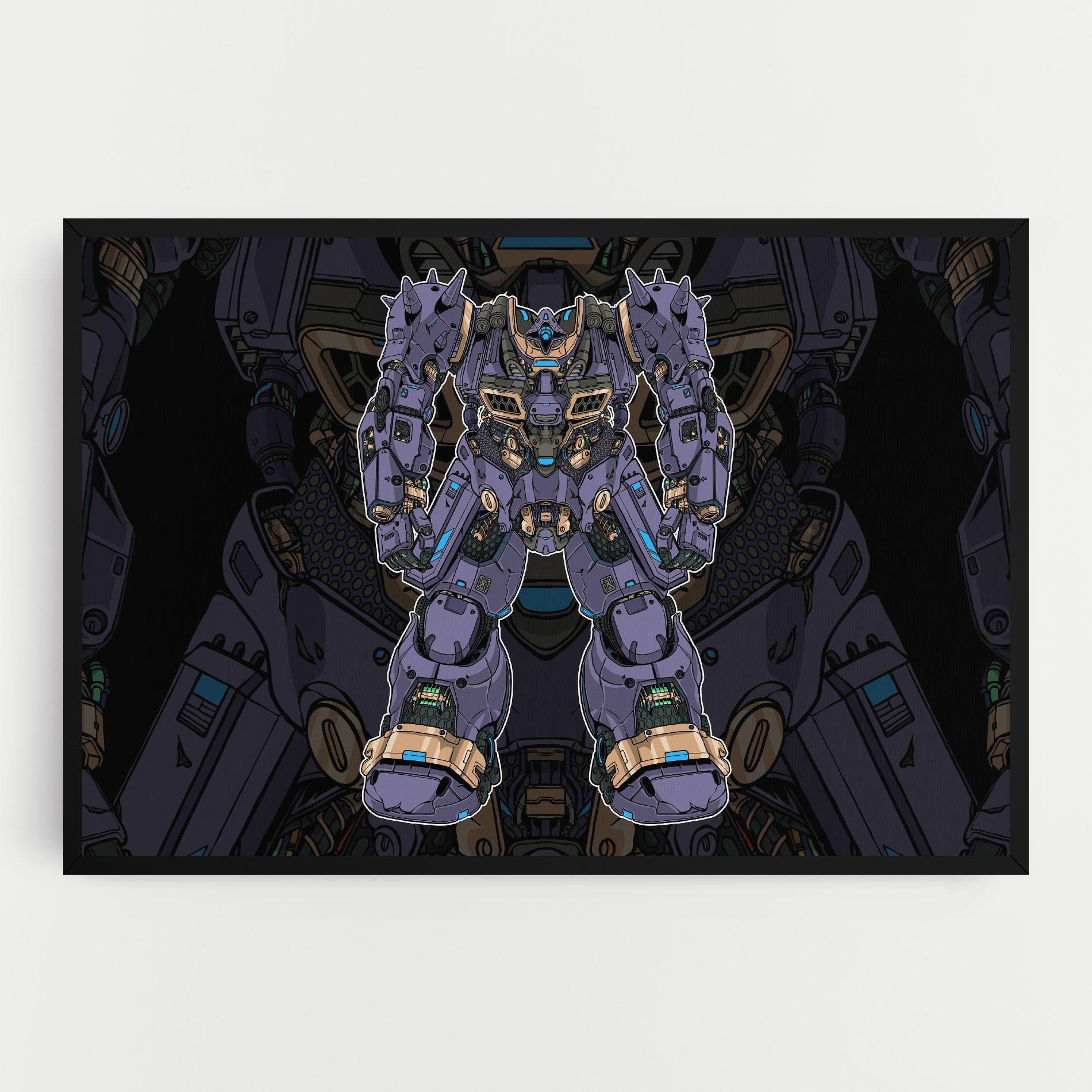 Картина на платно Purple Cream Robot mockup 0