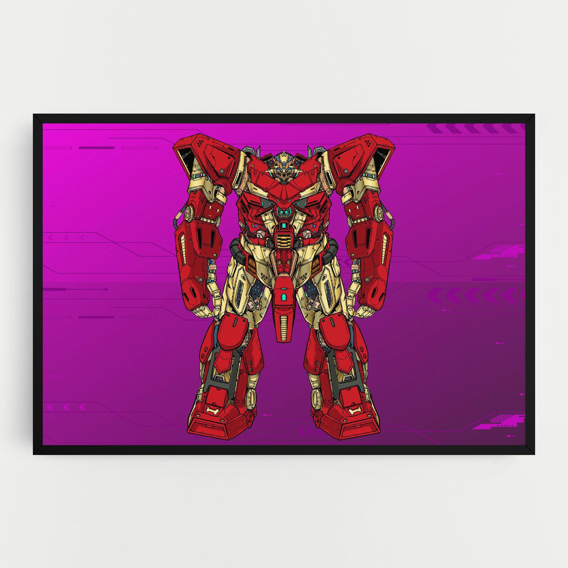 Картина на платно Red Cream Robot mockup 0