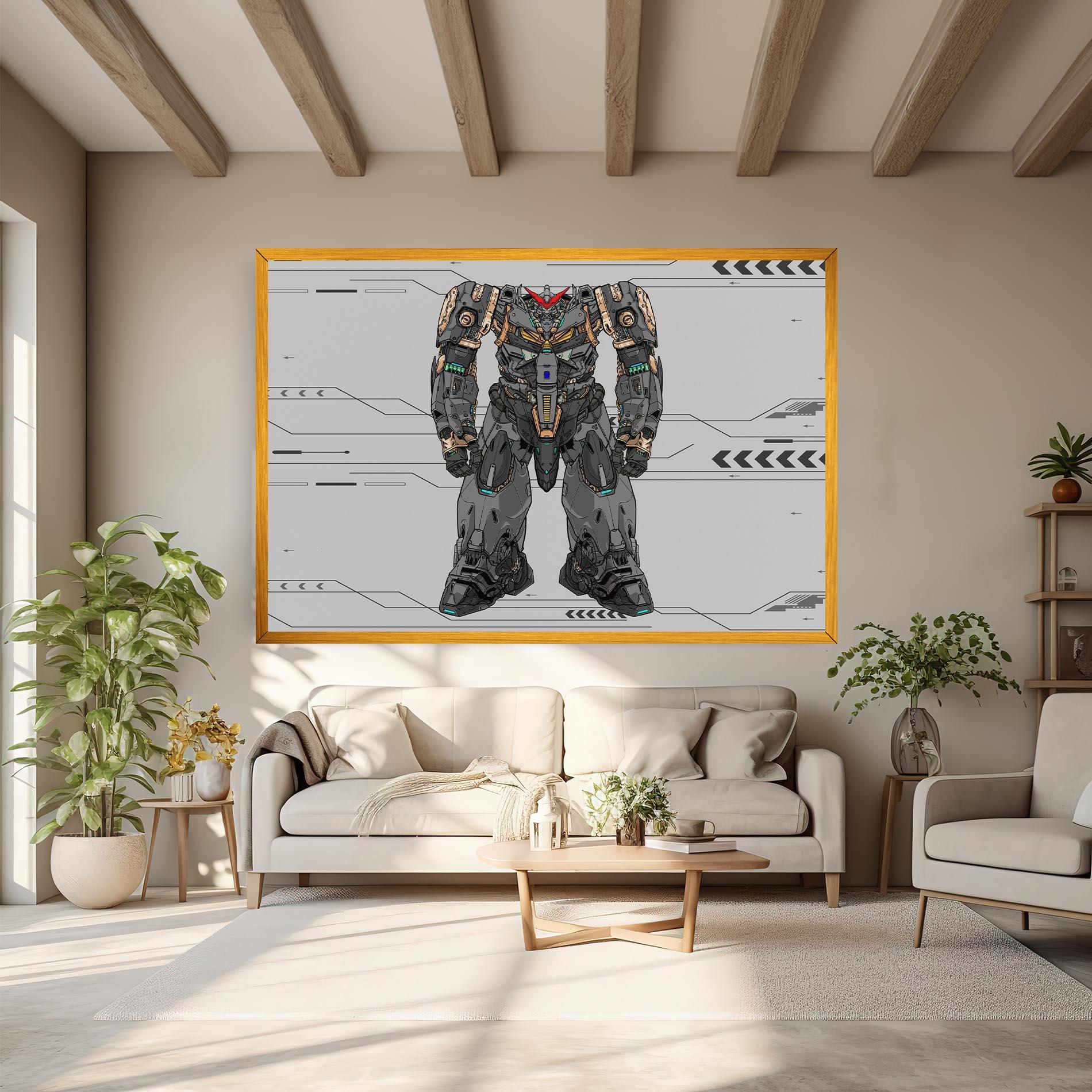 Картина на платно Big Grey Robot mockup 6