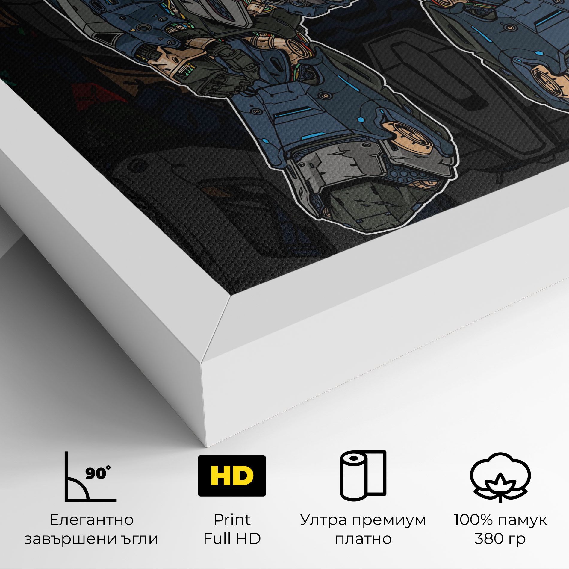 Blue Green Robot mockup 4