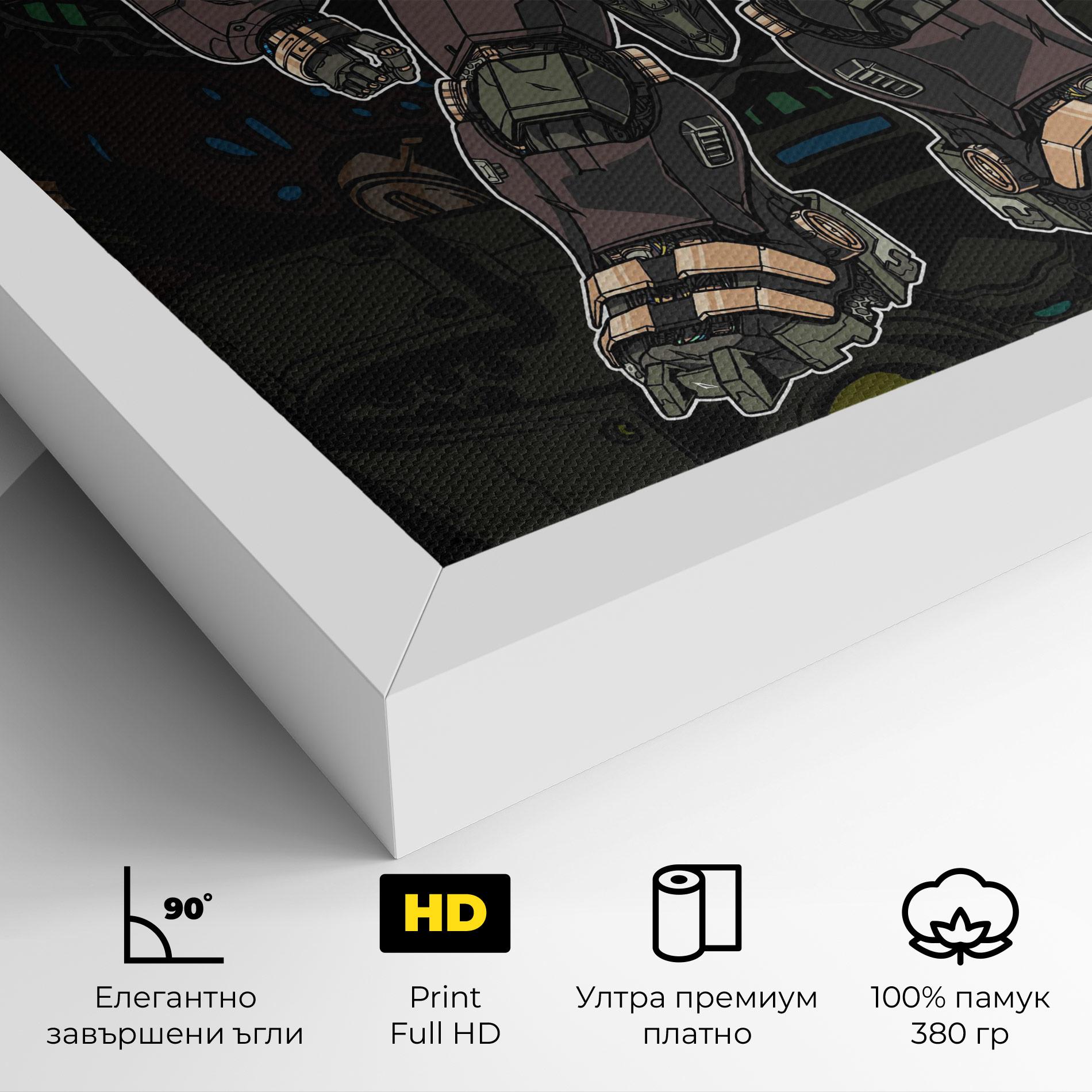 Картина на платно Brown Grey Robot mockup 4