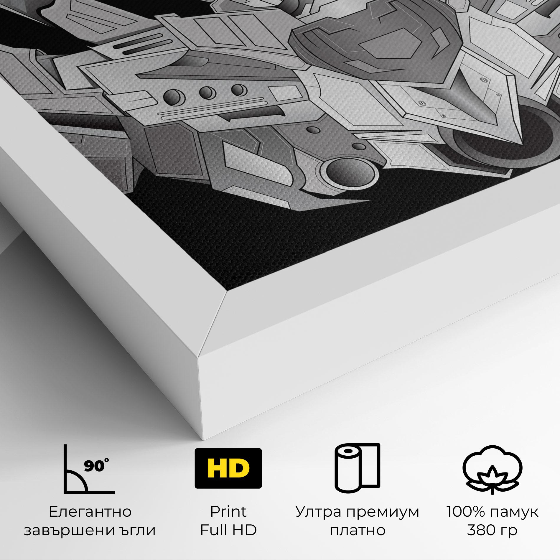 Картина на платно Grey Robot mockup 4