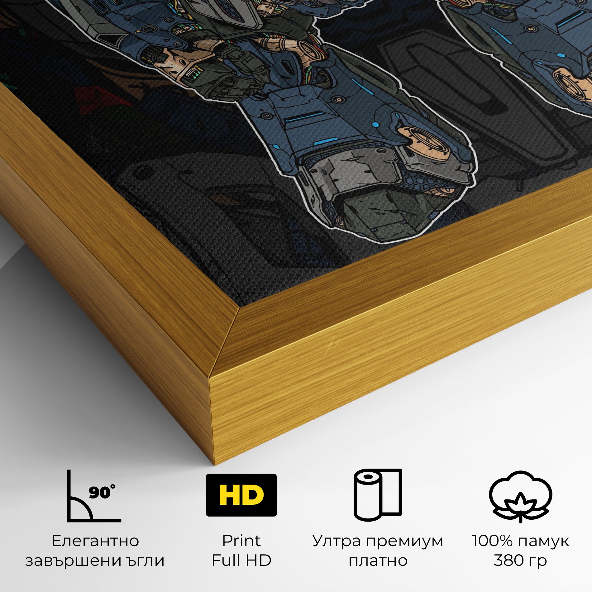 Blue Green Robot mockup 4