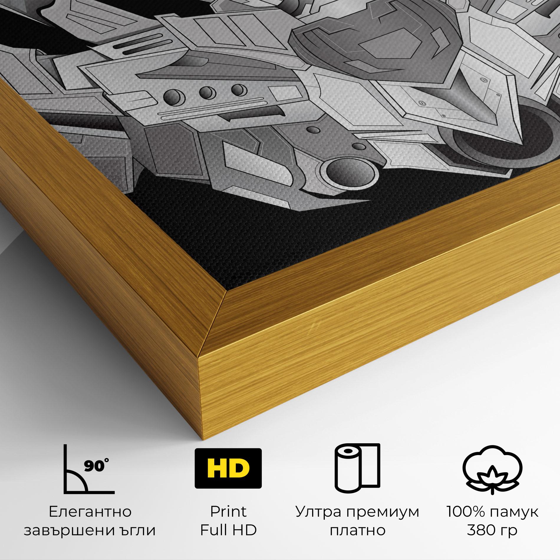 Картина на платно Grey Robot mockup 4