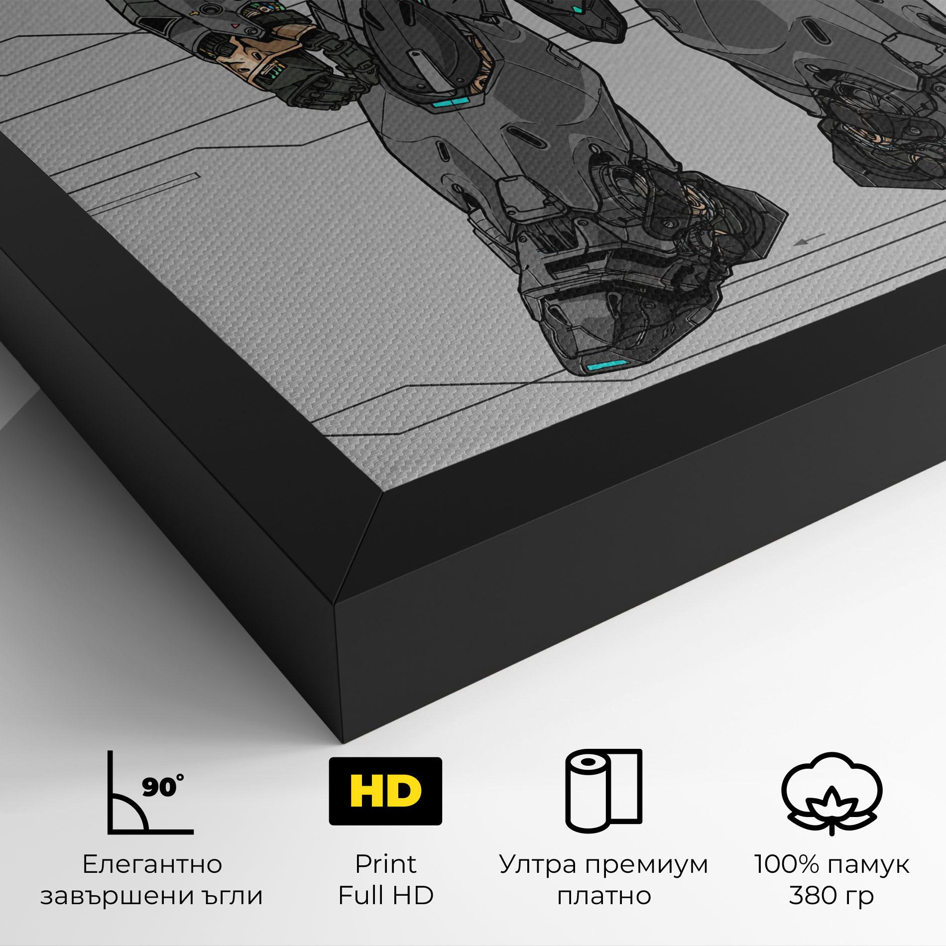 Картина на платно Big Grey Robot mockup 4