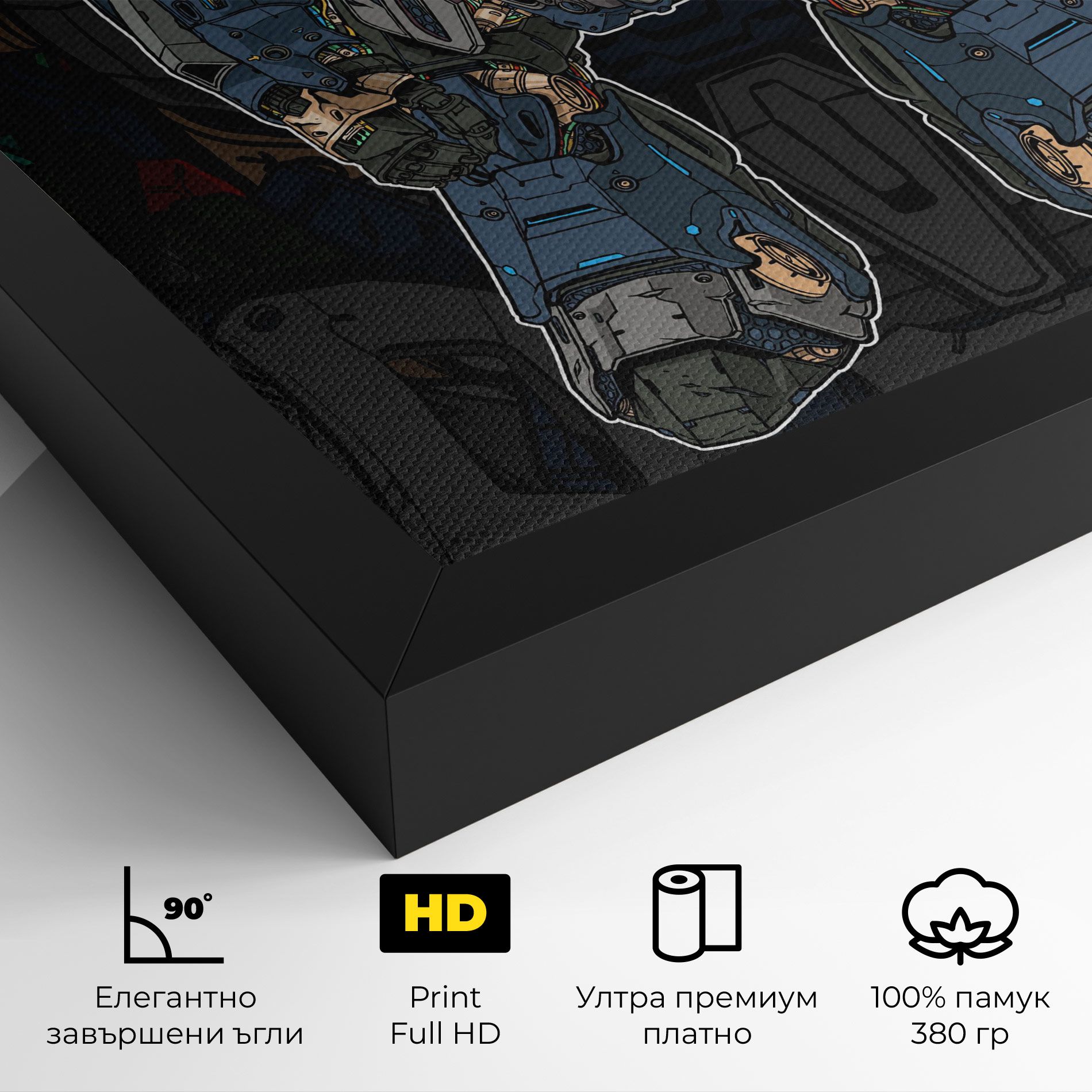 Blue Green Robot mockup 4