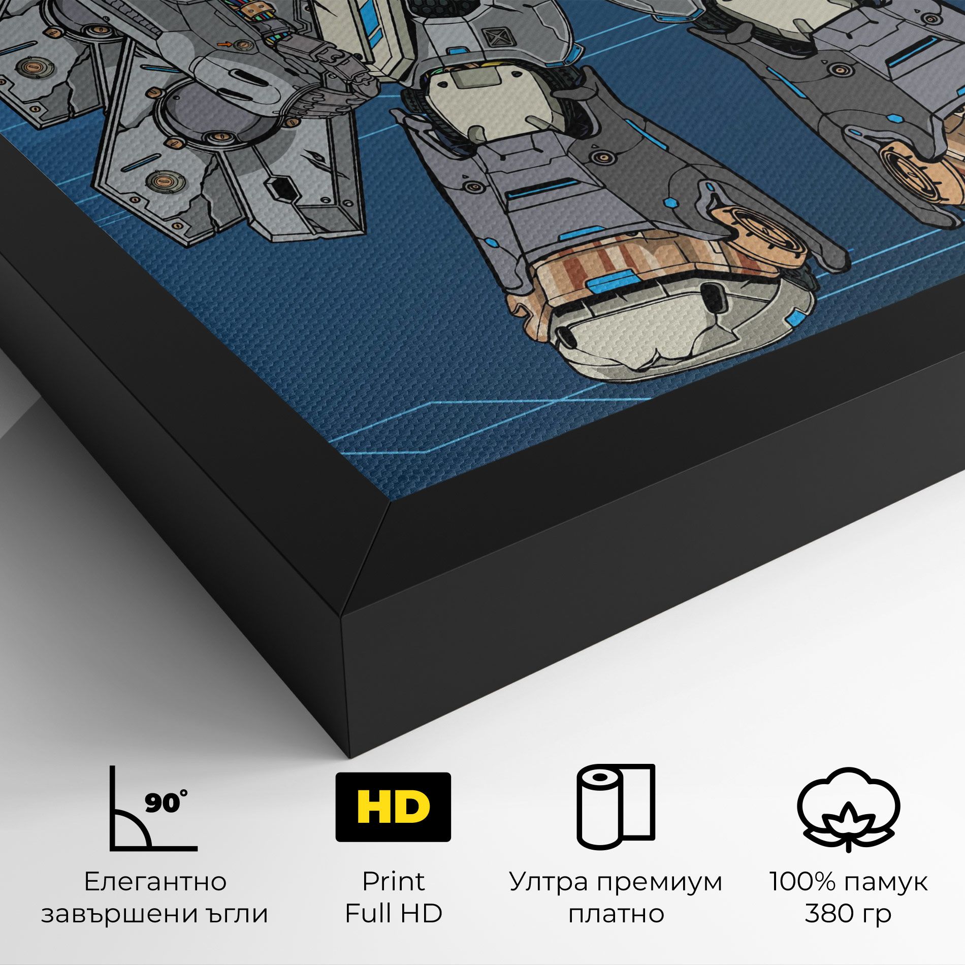 Blue Grey Robot mockup 4