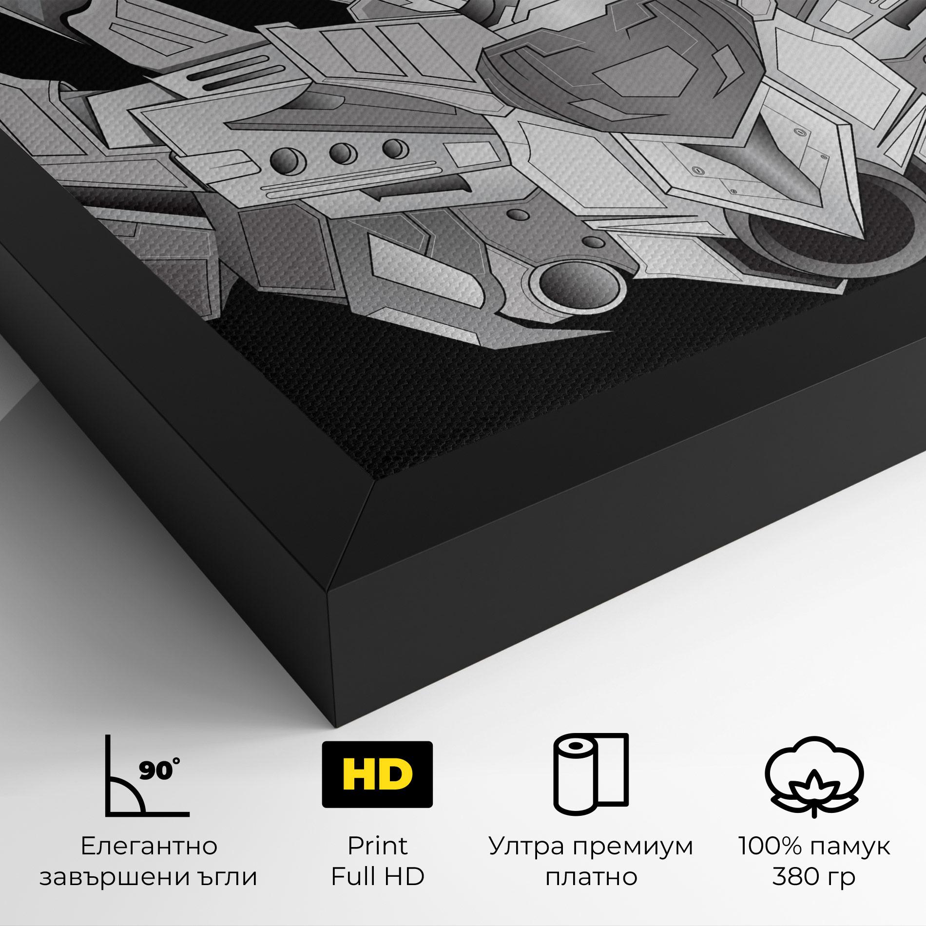Картина на платно Grey Robot mockup 4