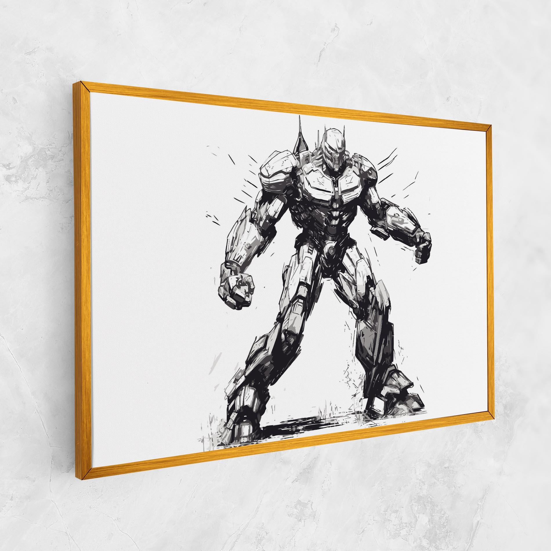 Картина на платно Grey White Robot mockup 1