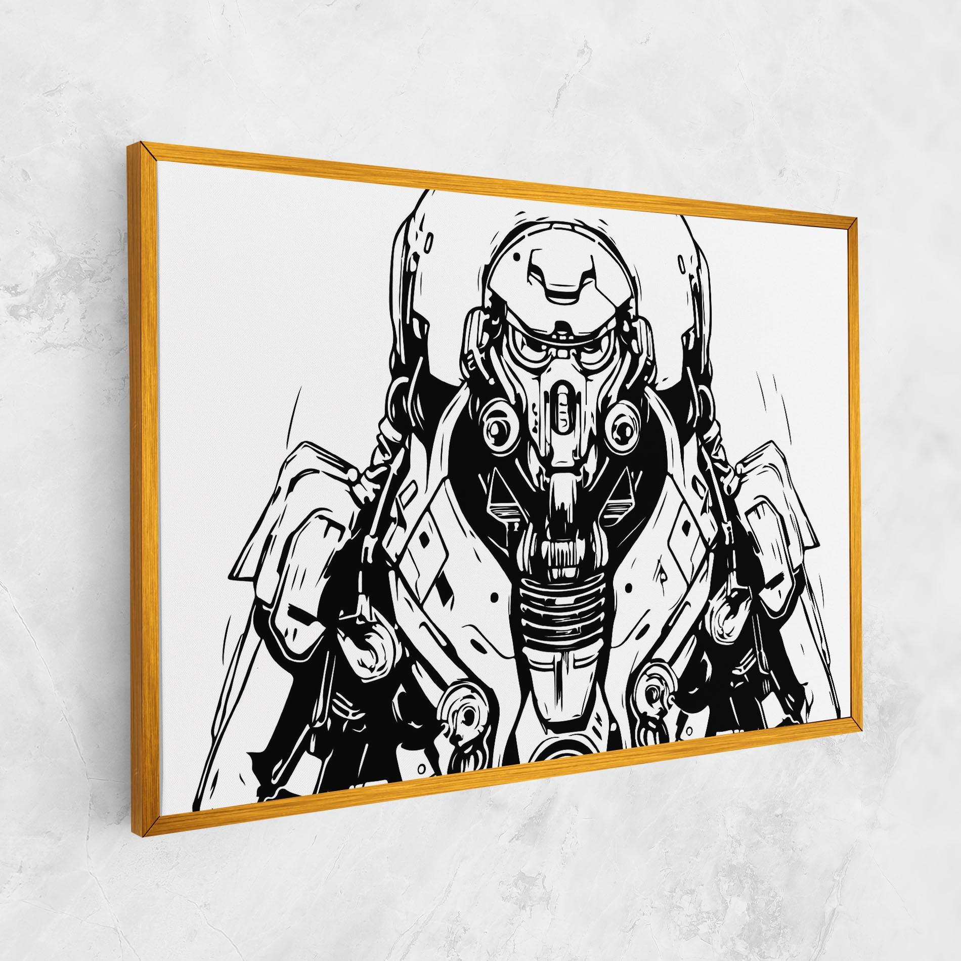 Картина на платно Military Robot mockup 1