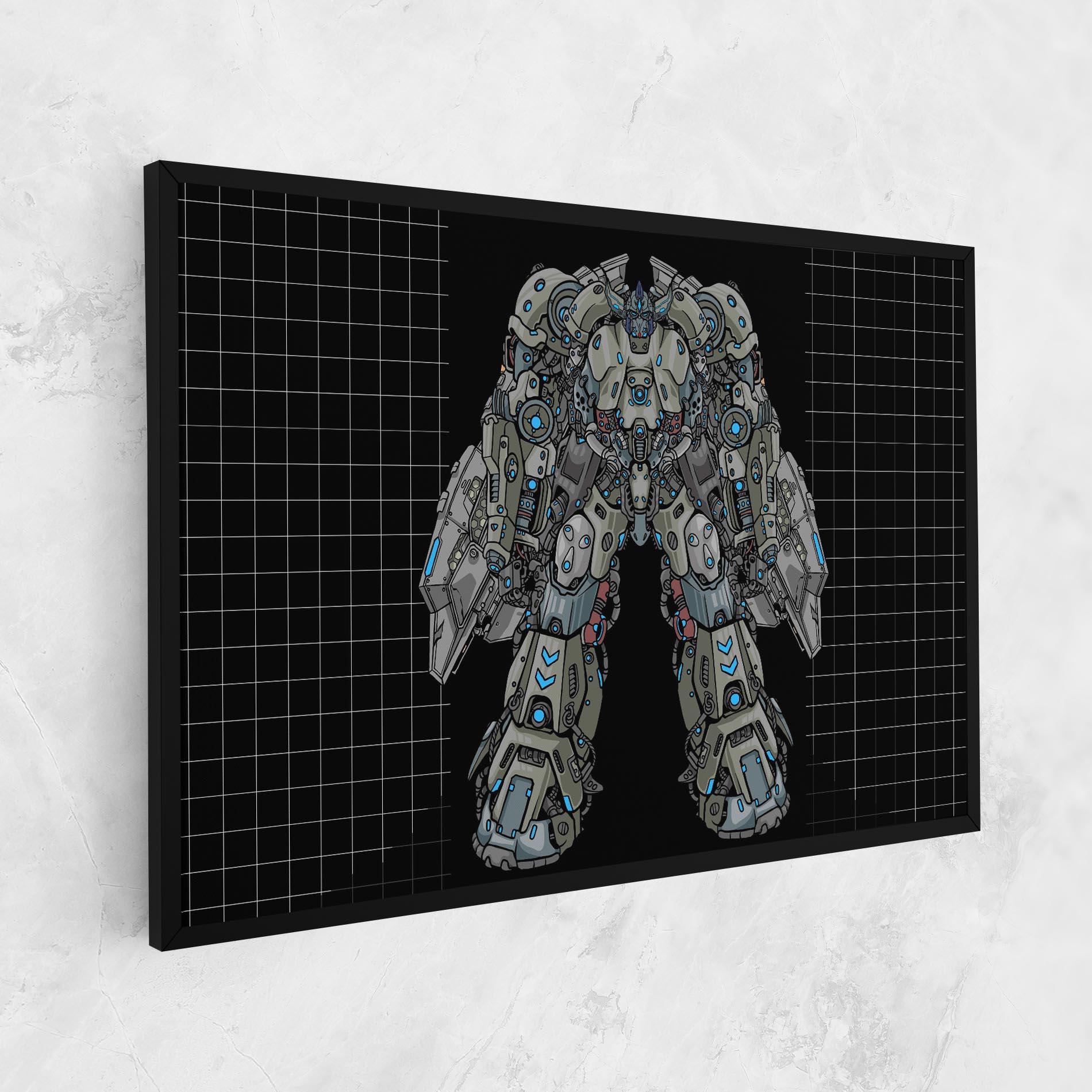 Картина на платно Grey Blue Robot mockup 1