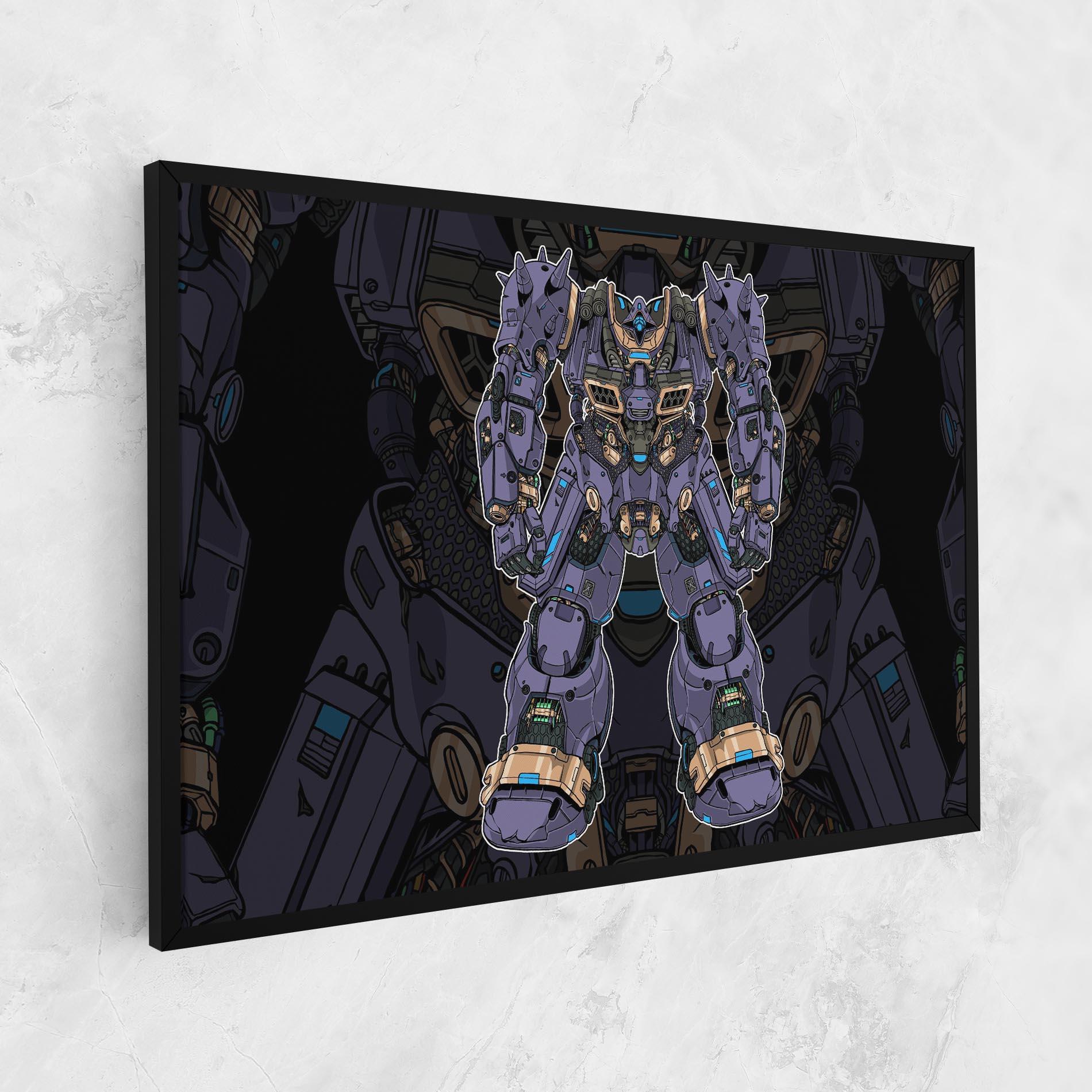 Картина на платно Purple Cream Robot mockup 1