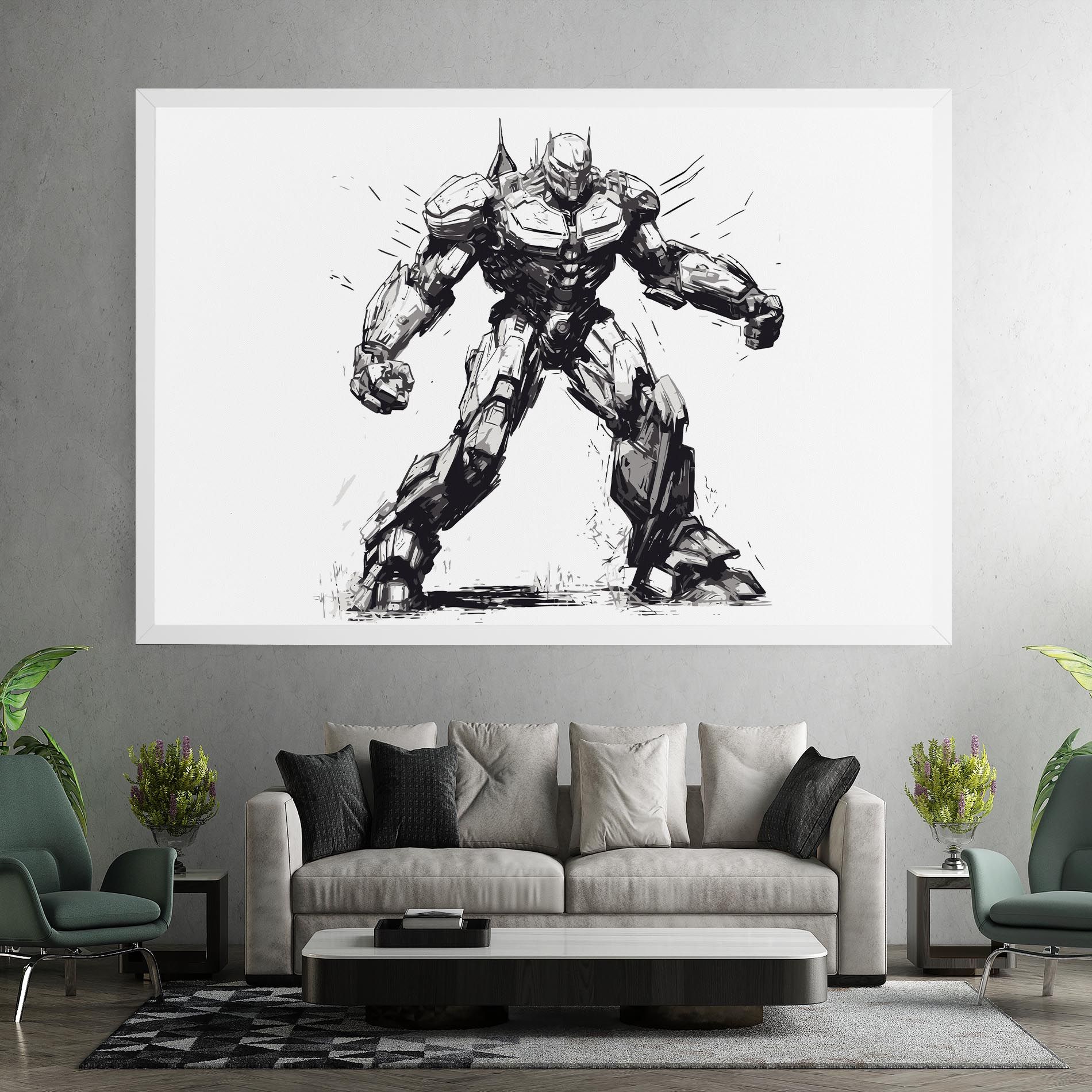 Grey White Robot mockup 7