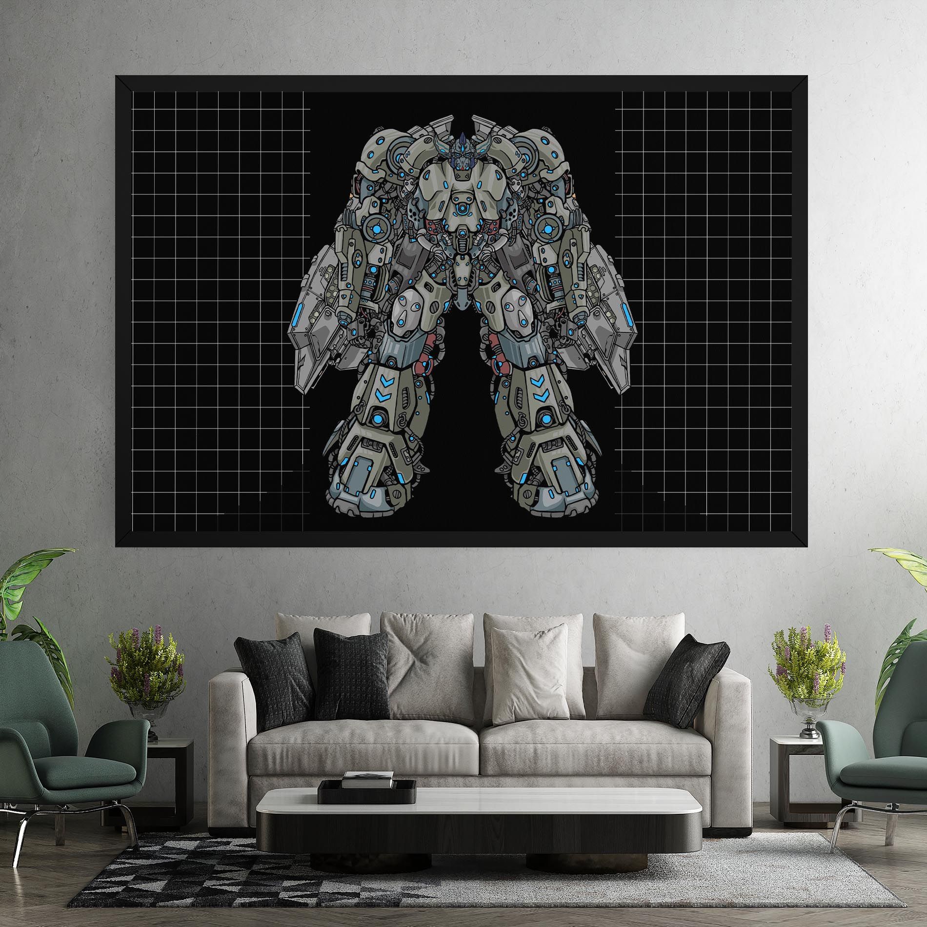 Grey Blue Robot mockup 7
